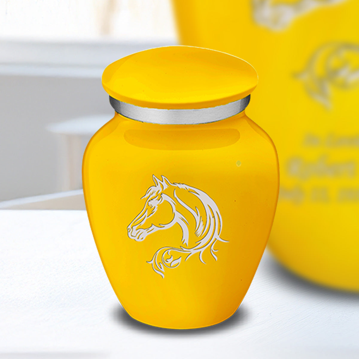 Keepsake Embrace Yellow Horse Cremation Urn