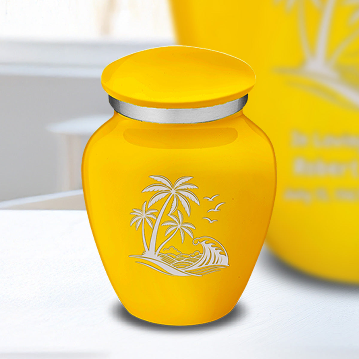 Keepsake Embrace Yellow Palm Beach Cremation Urn