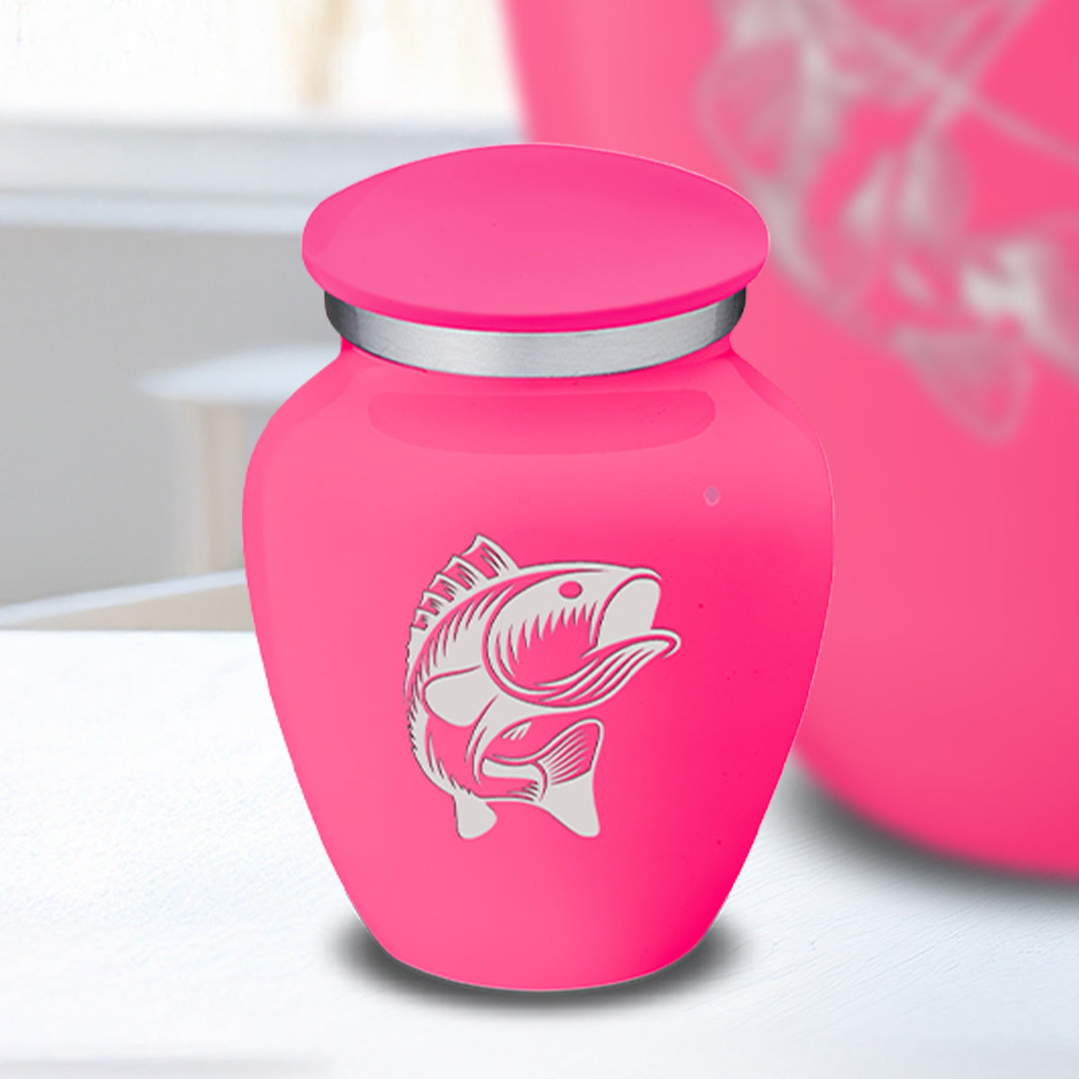Keepsake Embrace Bright Pink Fish Cremation Urn