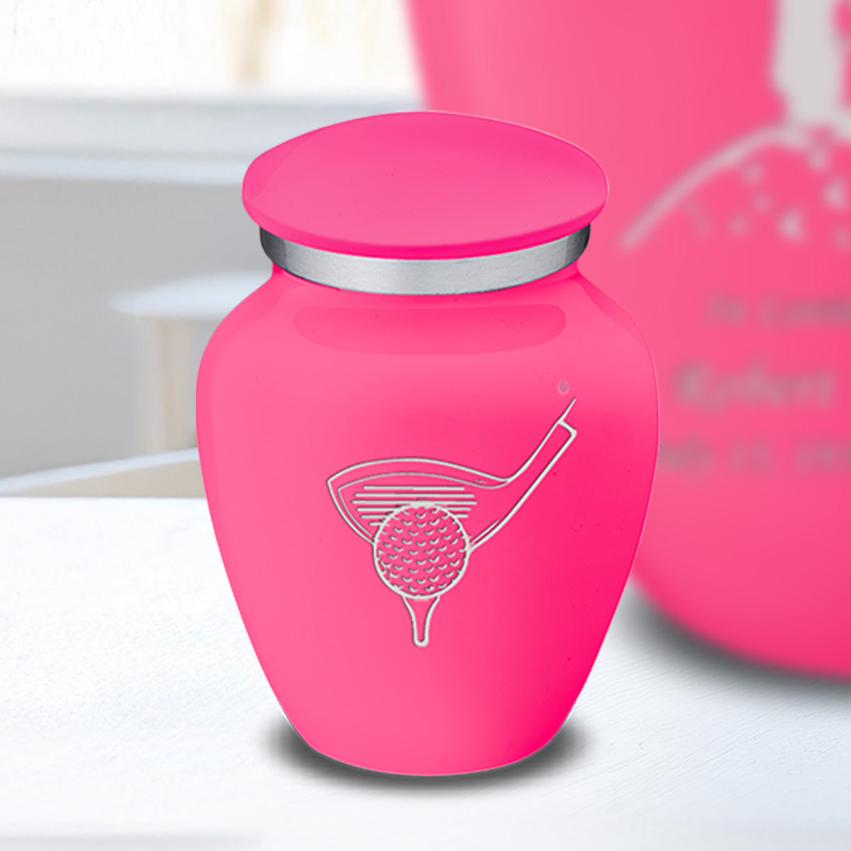 Keepsake Embrace Bright Pink Golfer Cremation Urn