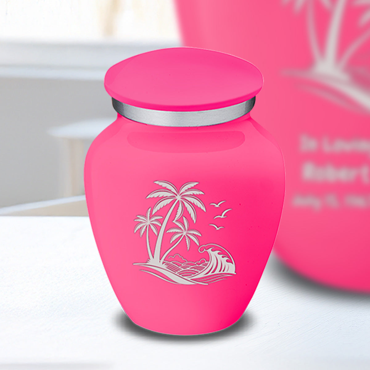 Keepsake Embrace Bright Pink Palm Beach Cremation Urn