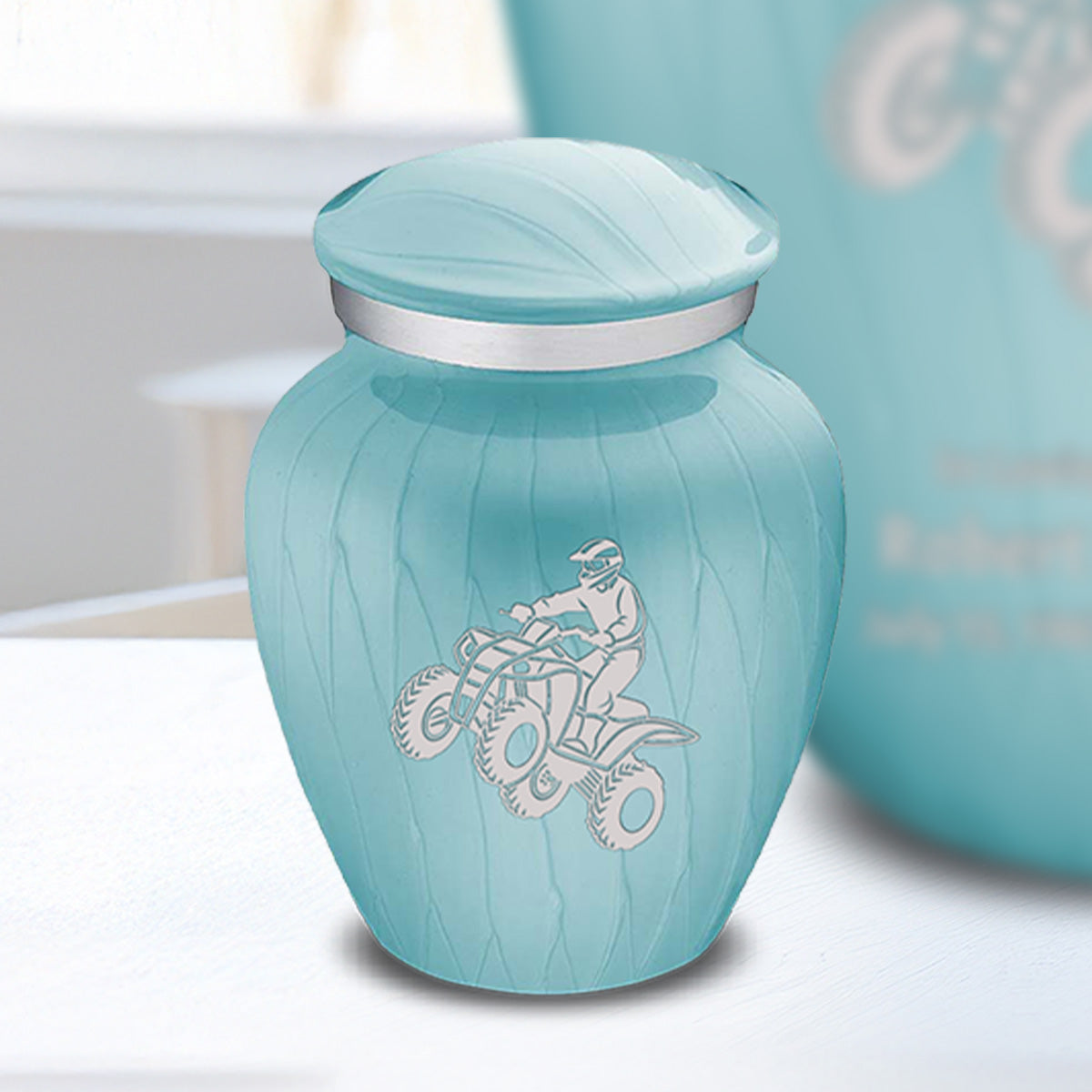 Keepsake Embrace Pearl Light Blue ATV Cremation Urn