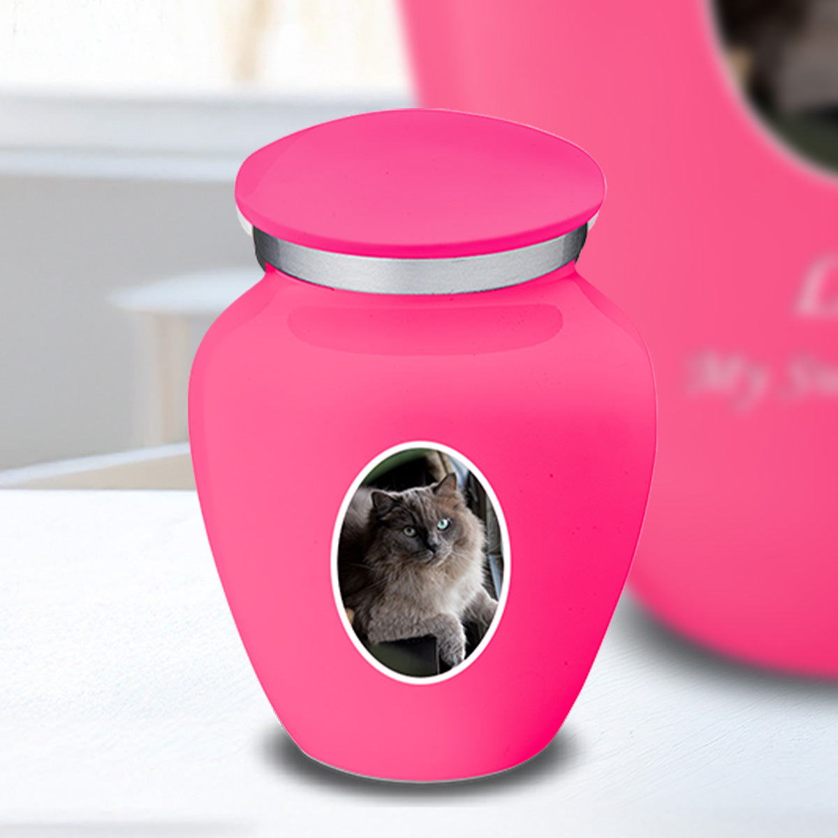 Keepsake Pet Embrace Bright Pink Portrait Cremation Urn