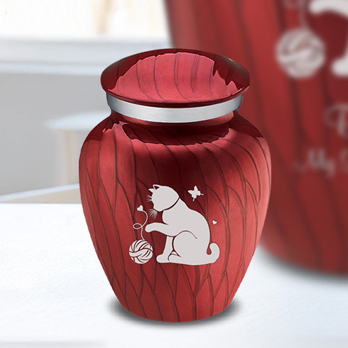 Keepsake Embrace Pearl Candy Red Pet Fun Cat Cremation Urn