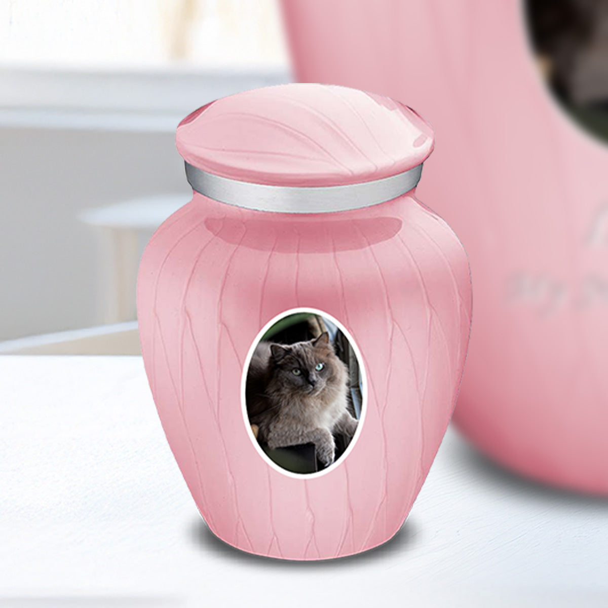 Keepsake Pet Embrace Pearl Pink Portrait Cremation Urn