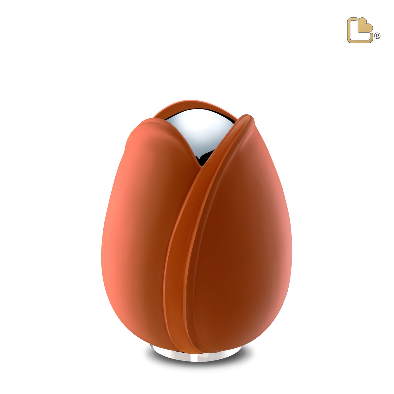 Tulip Medium Urn Orange & Polished Silver
