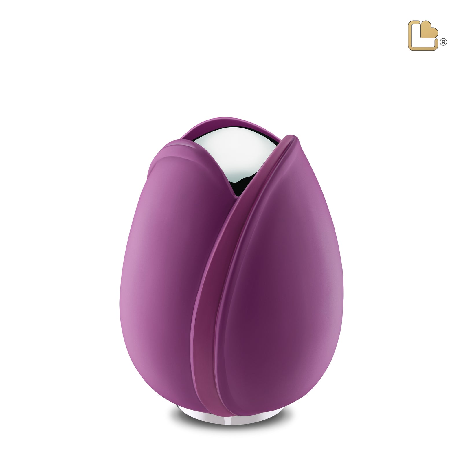 Tulip Medium Urn Purple & Polished Silver