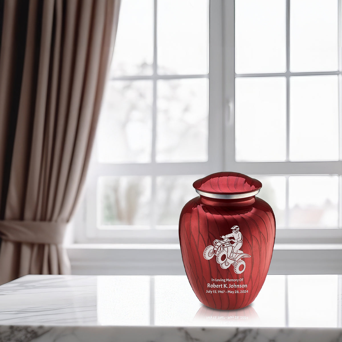 Medium Embrace Pearl Candy Red ATV Cremation Urn