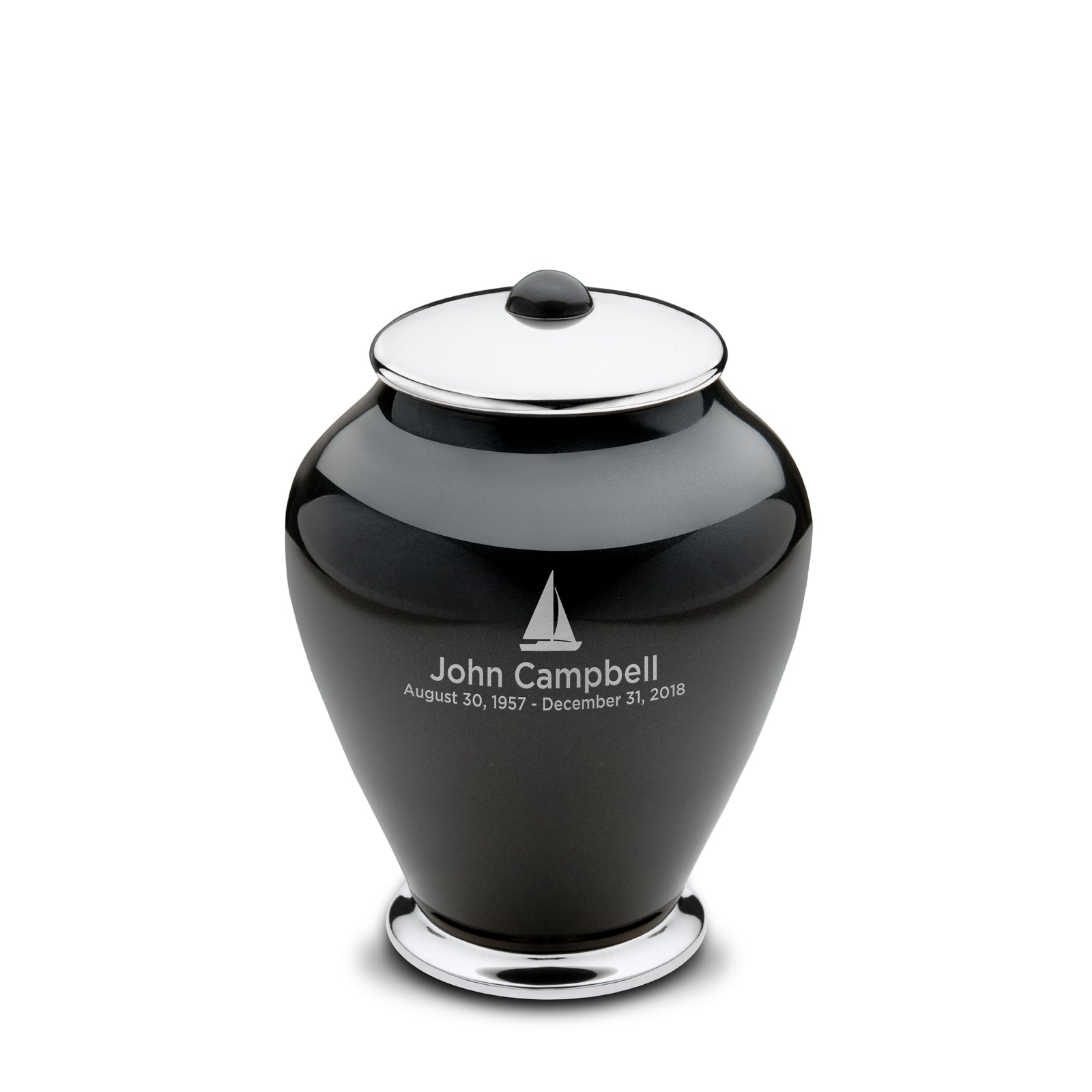 Medium Tall Simplicity Midnight Cremation Urn - COMFORT by LoveUrns