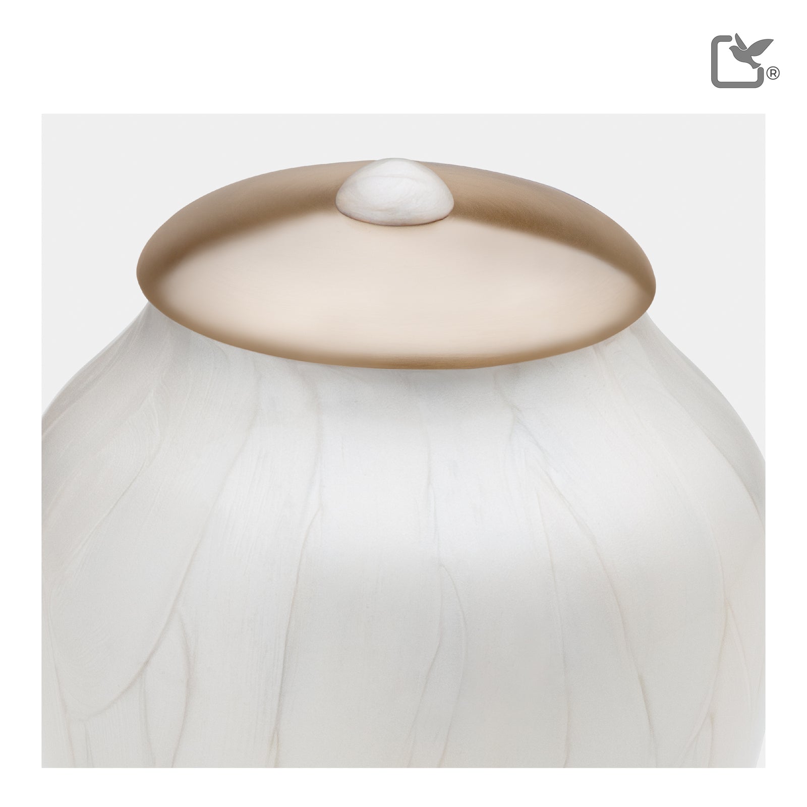 Simplicity Portrait Medium Urn Pearl White & Bru Gold