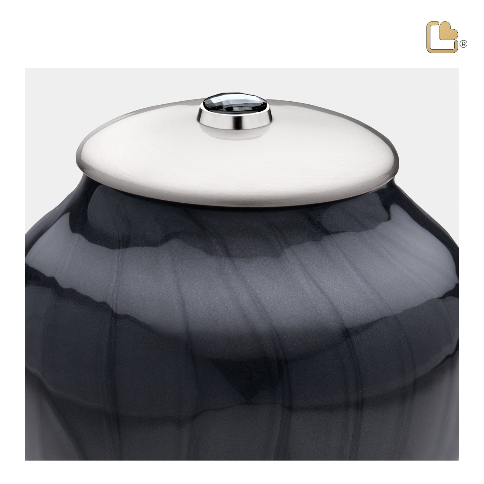 Medium Tall Simplicity Midnight Pearl Cremation Urn - COMFORT by LoveUrns