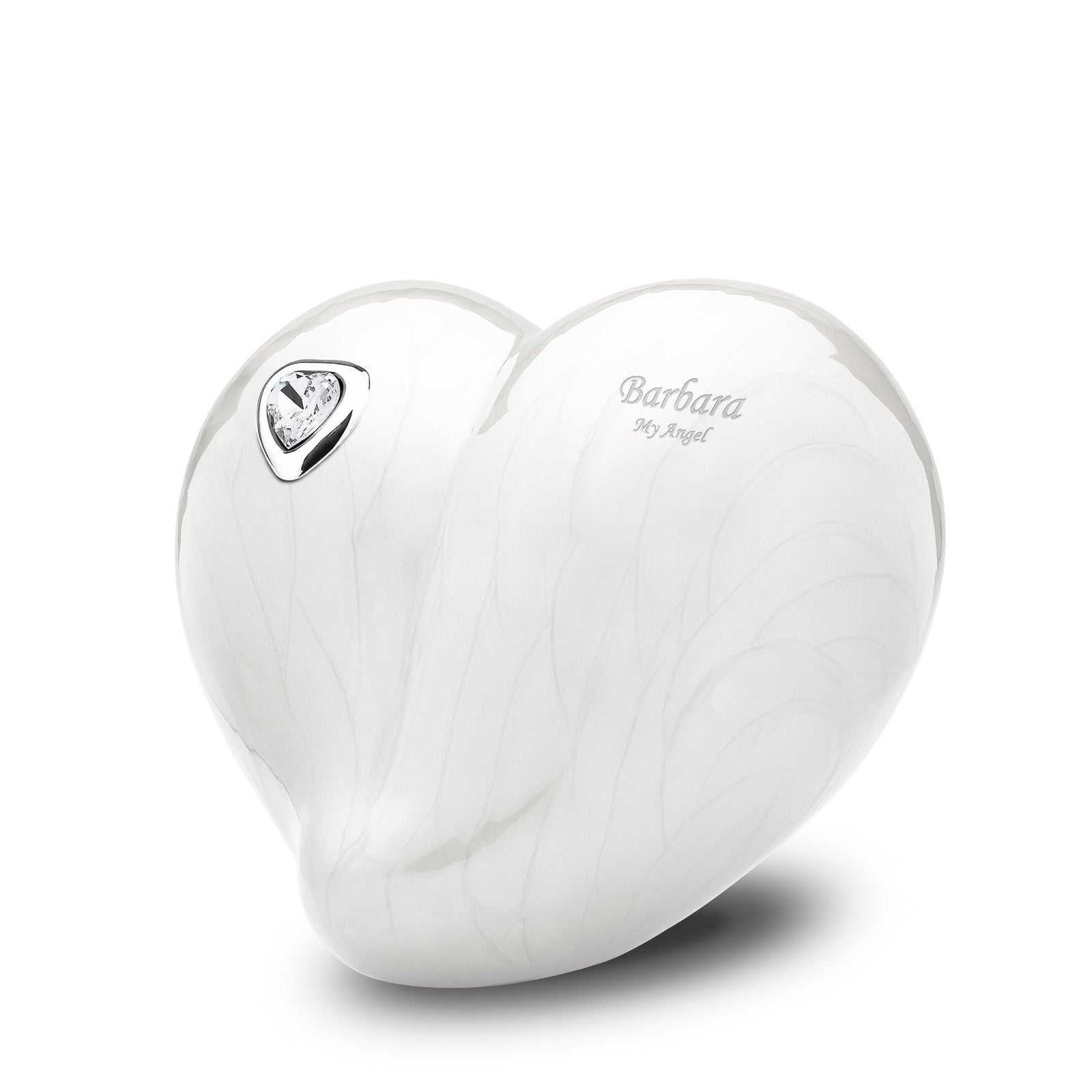 Medium LoveHeart Pearl Cremation Urn