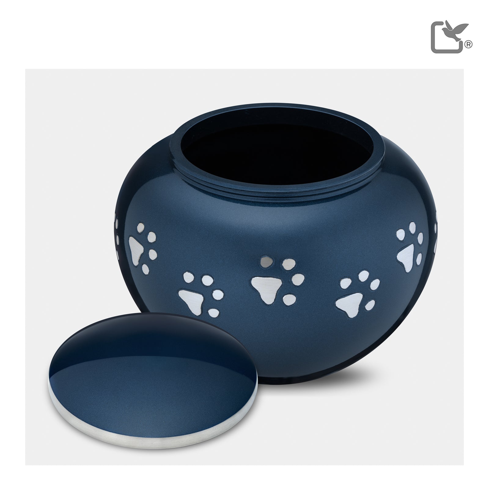 Classic Round Small Pet Urn Blue & Bru Pewter