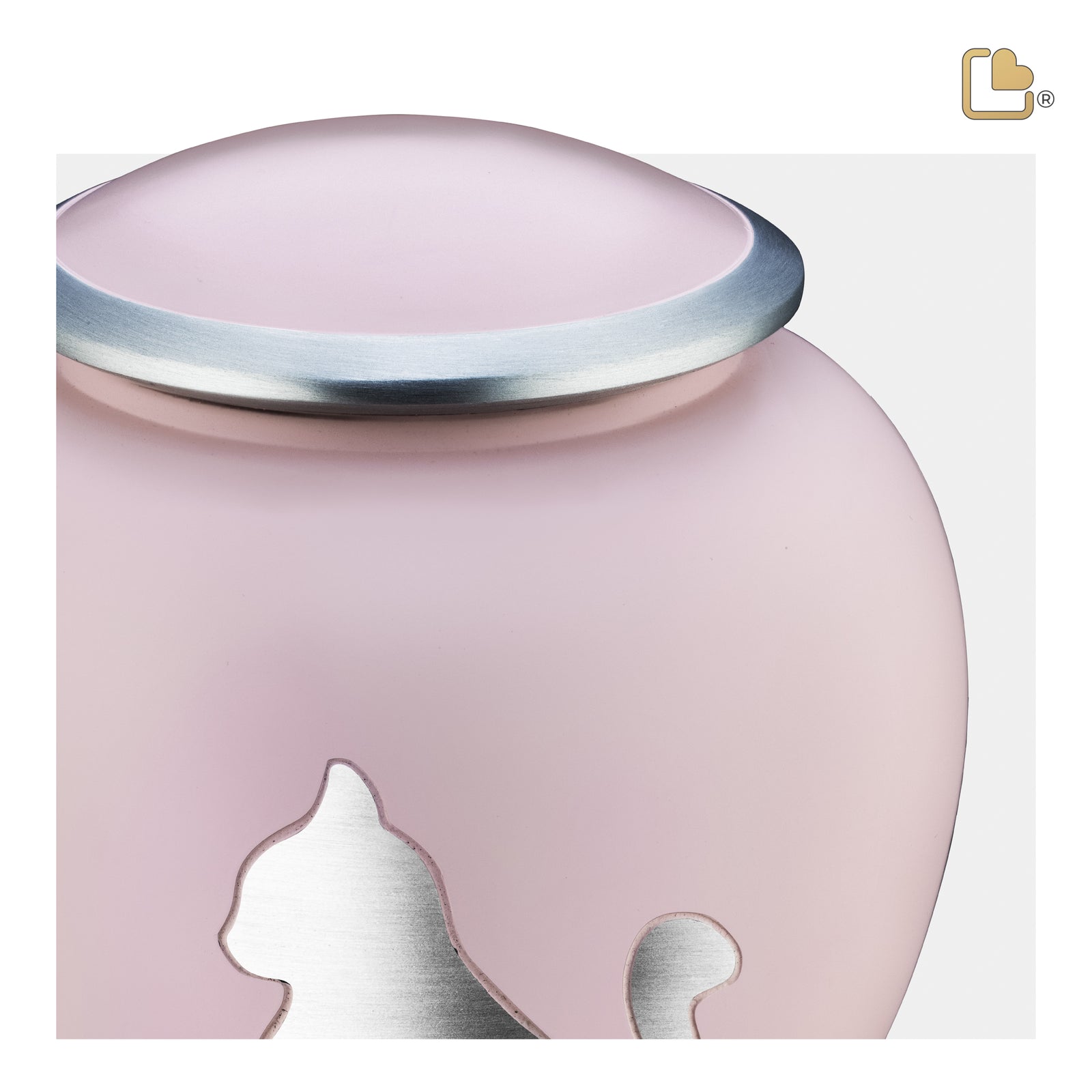 Shadow Medium Portrait Cat Pet Urn Pink & Bru Pewter