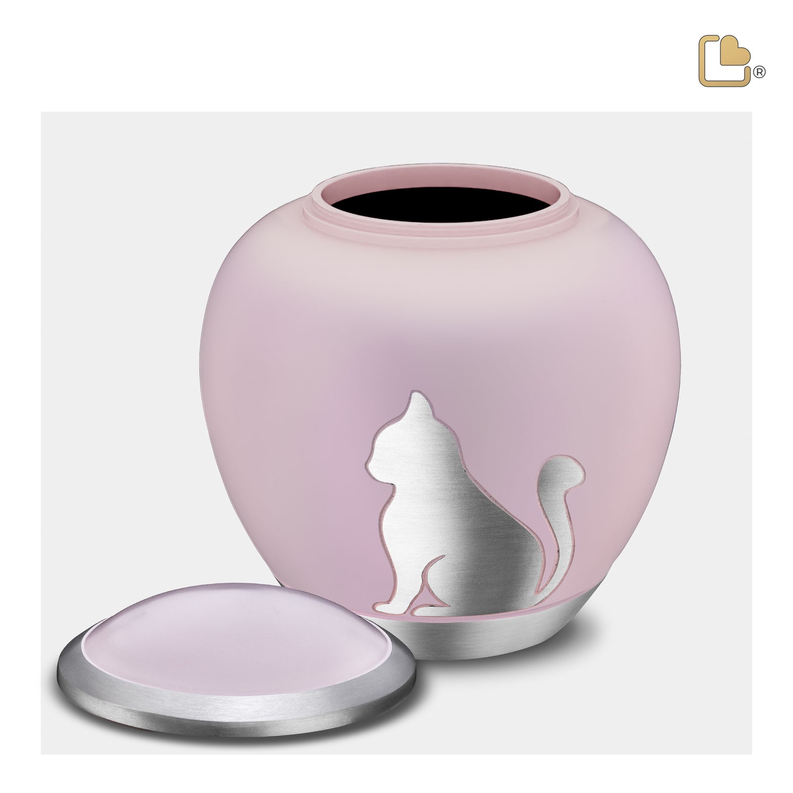 Shadow Medium Portrait Cat Pet Urn Pink & Bru Pewter