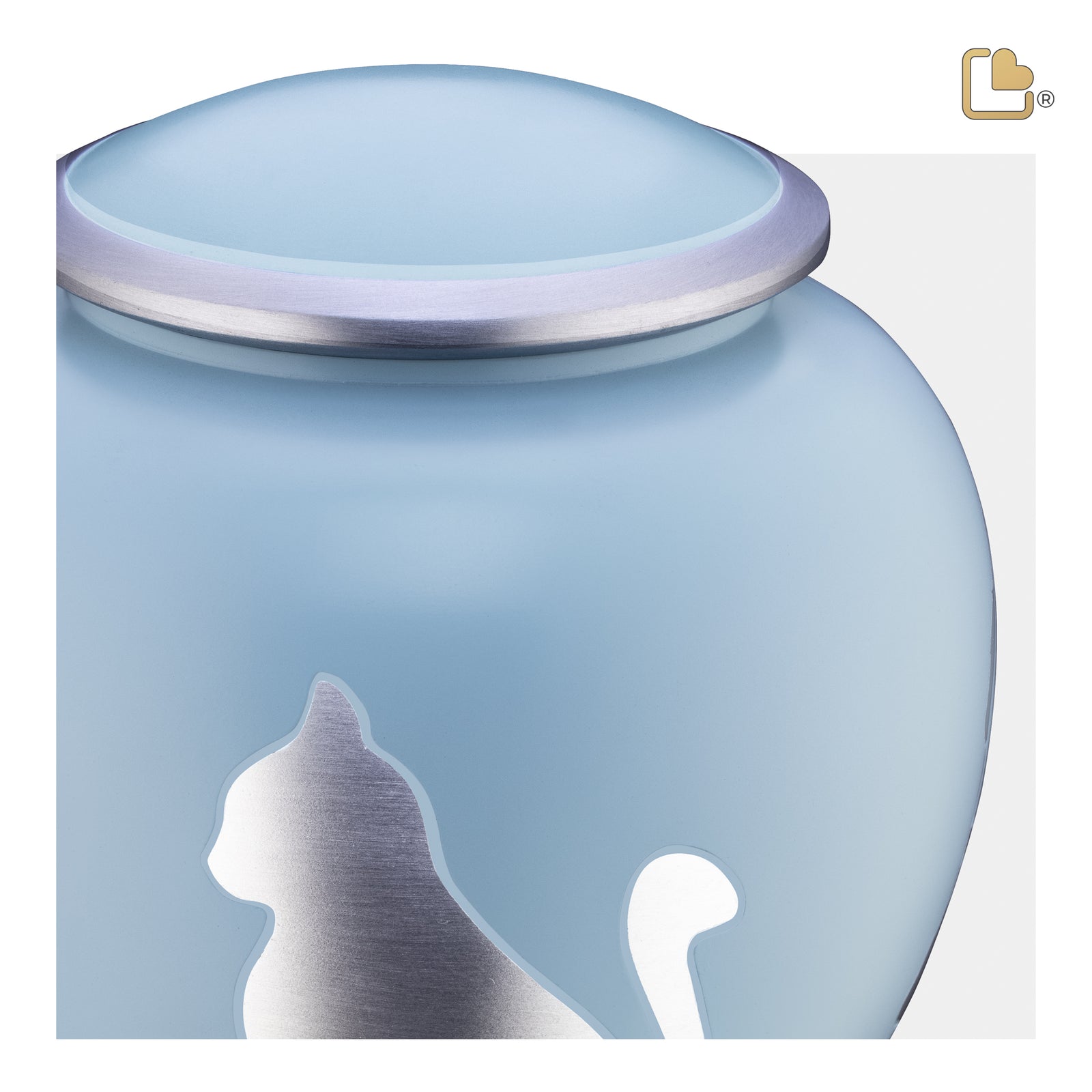 Shadow Medium Cat Pet Urn Blue & Bru Pewter