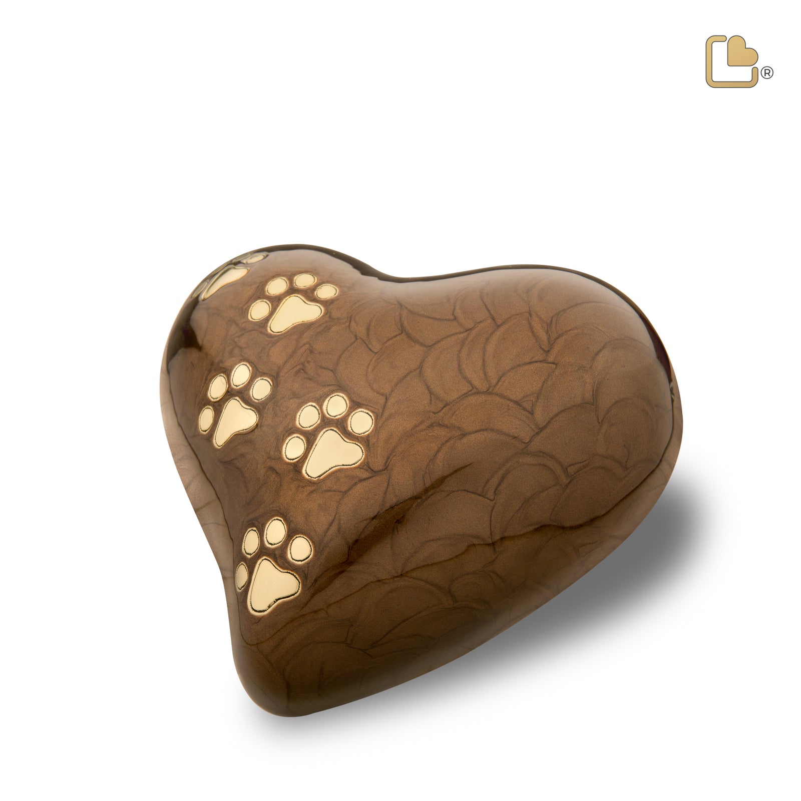 Large Heart Pet Urn Pearl Bronze & Brushed Gold