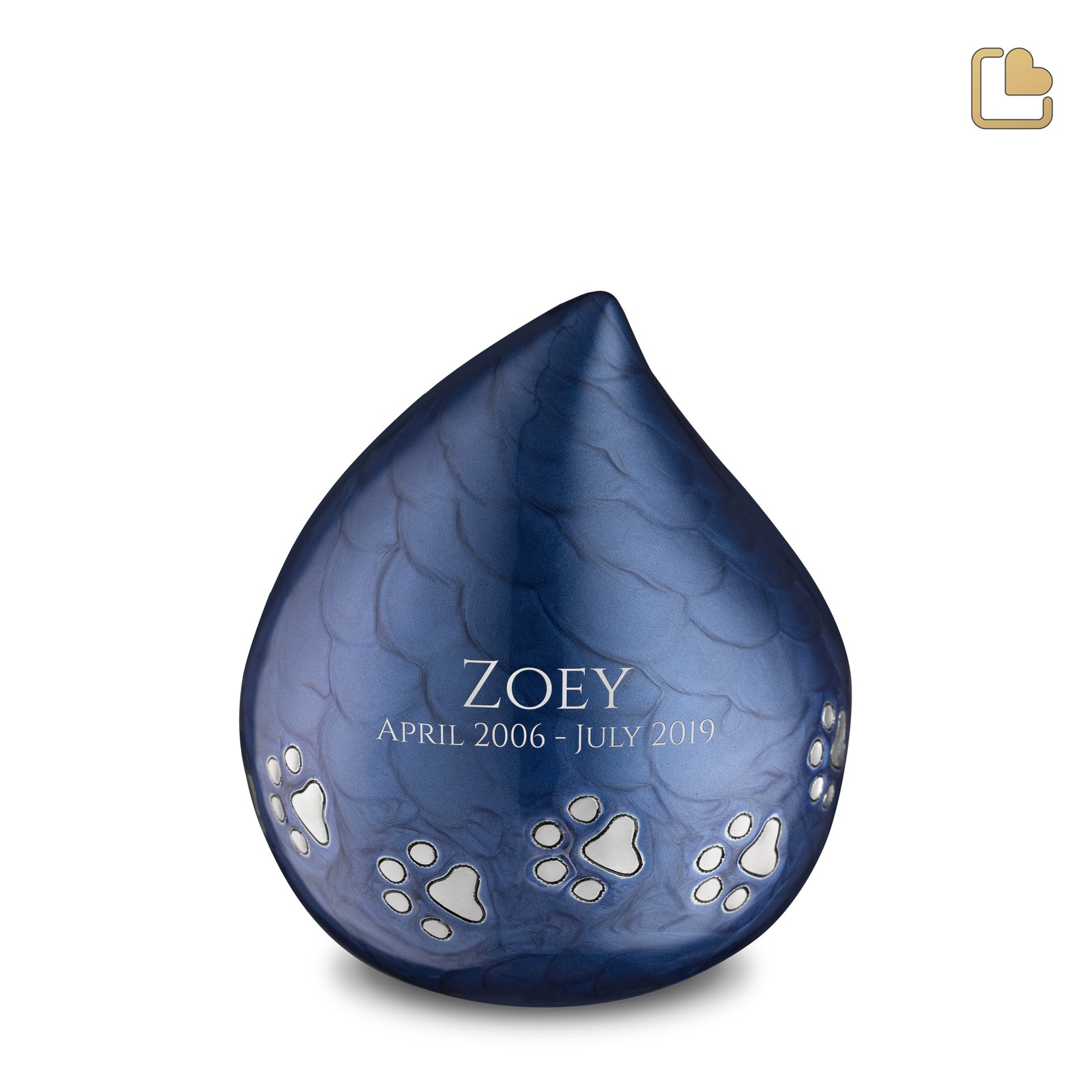 LoveDrop Blue Pet Cremation Urn