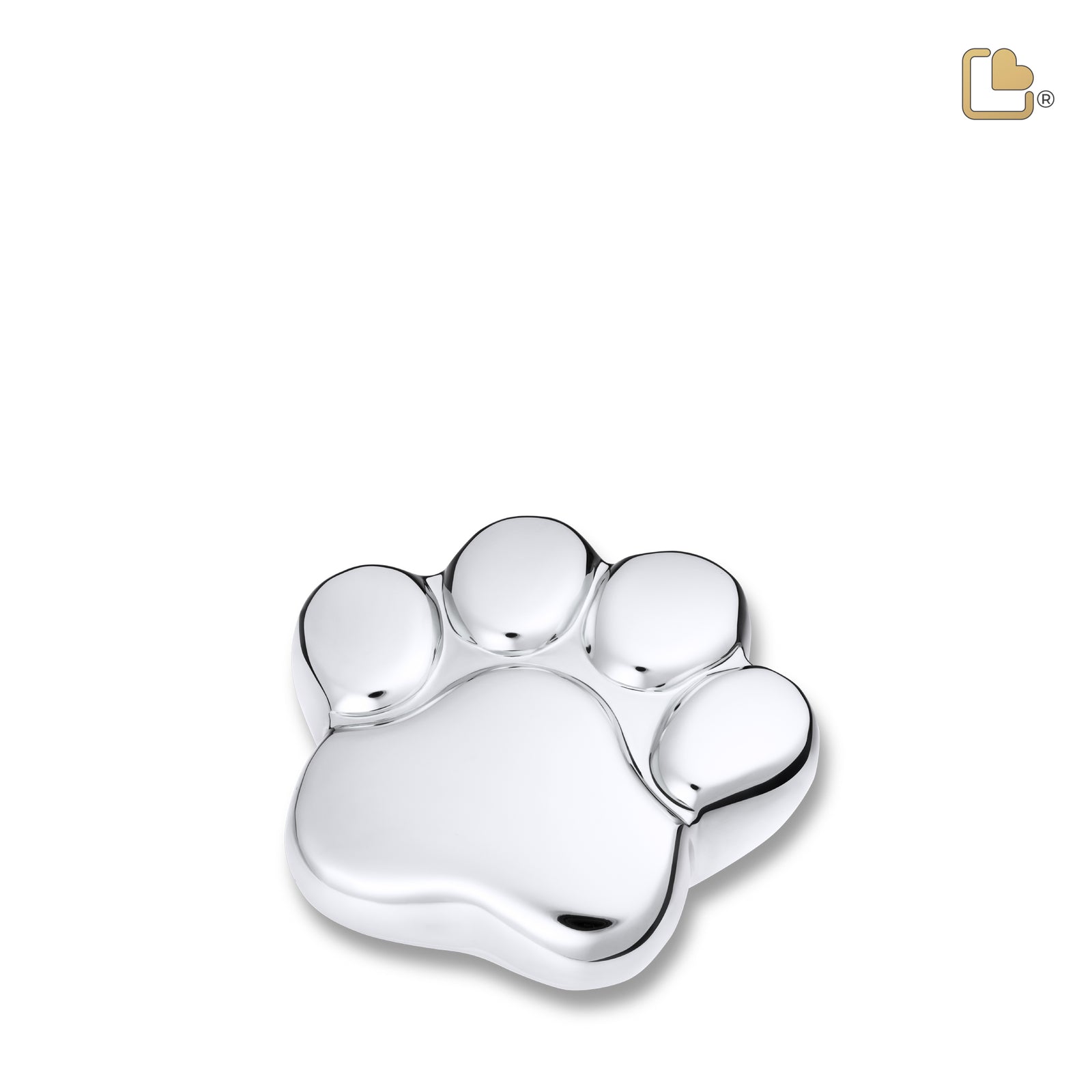 LovePaw Shiny Silver Keepsake Pet Cremation Urn