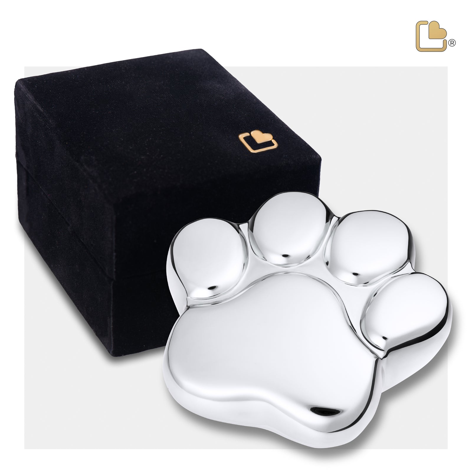 LovePaw Shiny Silver Keepsake Pet Cremation Urn