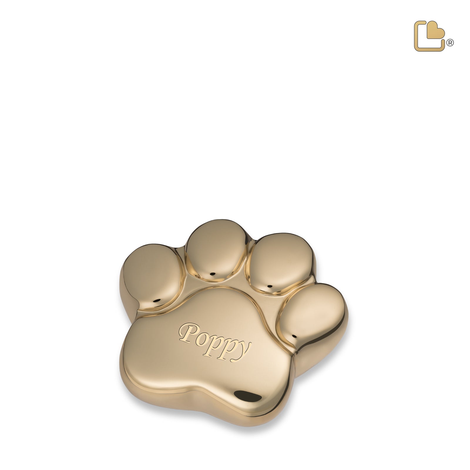LovePaw Shiny Brass Keepsake Pet Cremation Urn