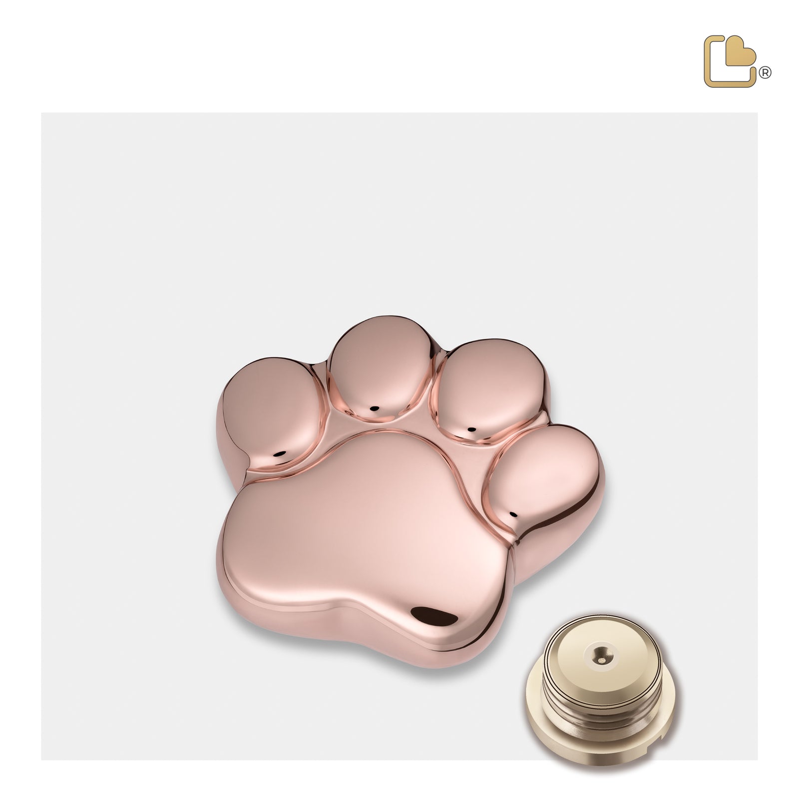 LovePaw Shiny Rose Gold Keepsake Pet Cremation Urn