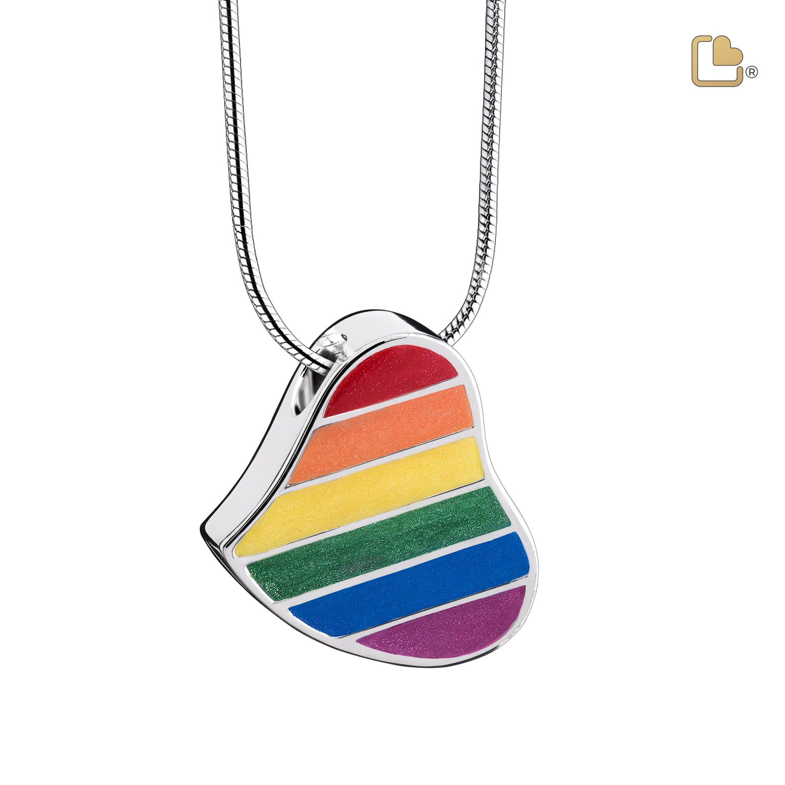 Pride Rainbow Sterling Silver Cremation Pendant
