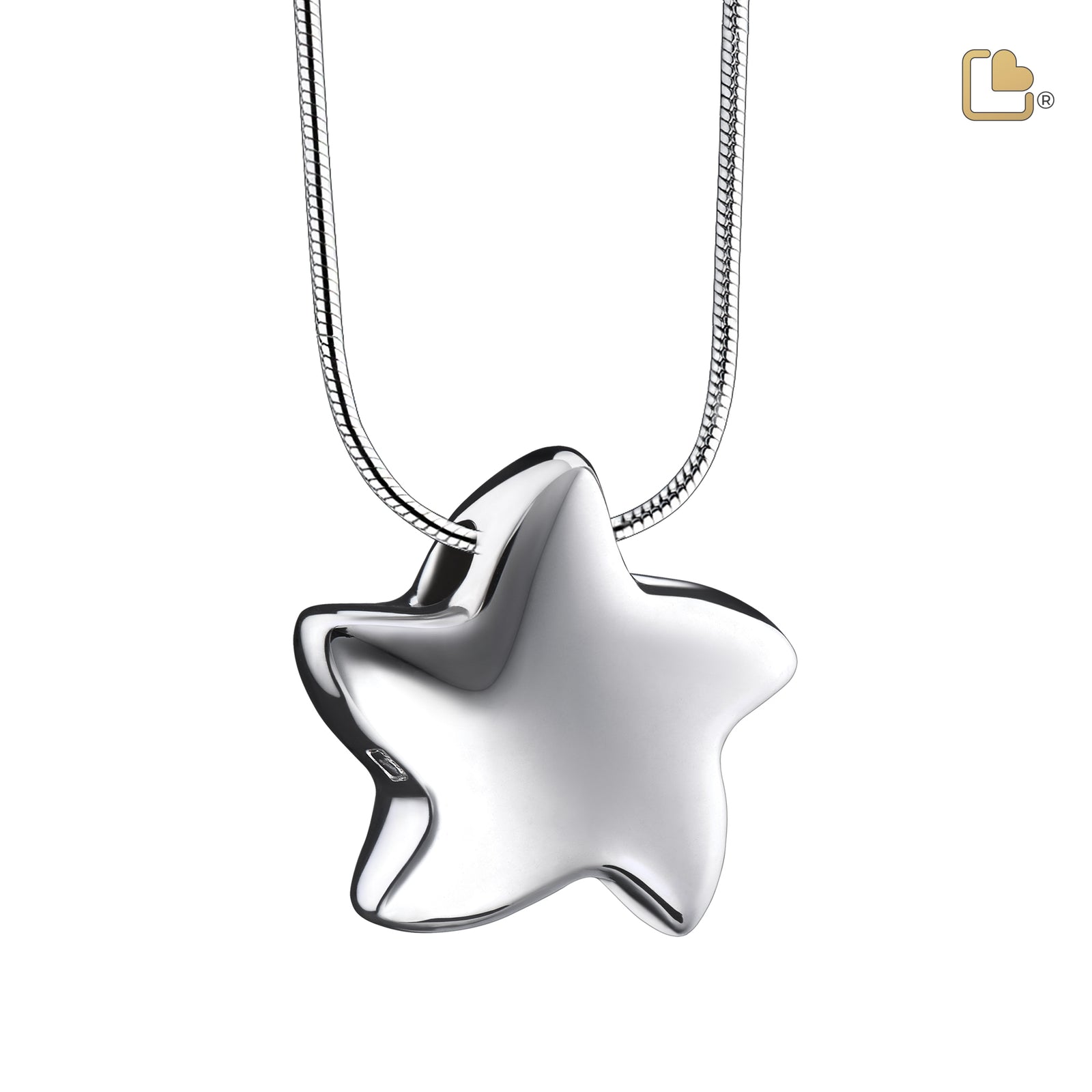 Angelic Star Rhodium Plated Sterling Silver Cremation Pendant