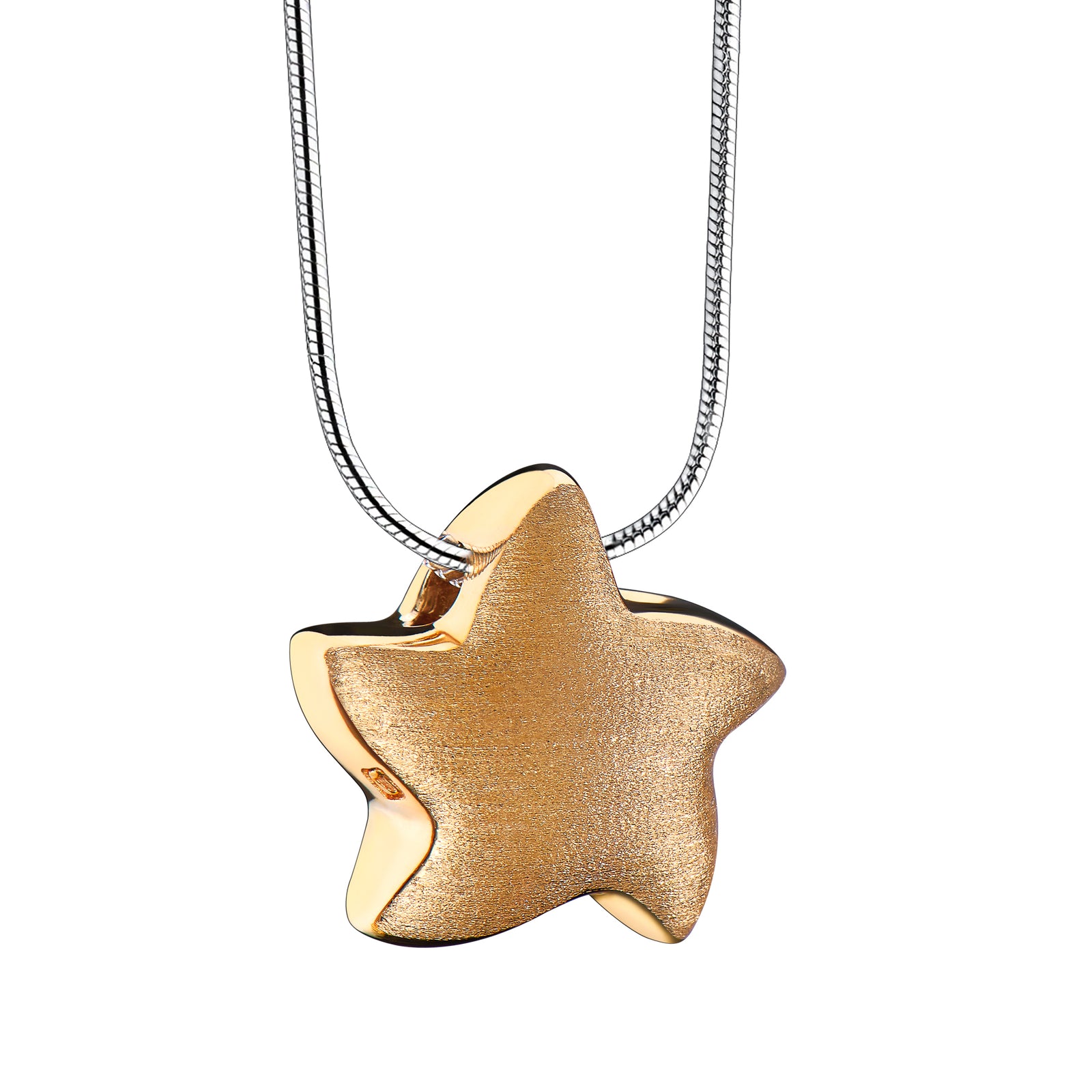 Angelic Star Two Tone Gold Vermeil Cremation Pendant
