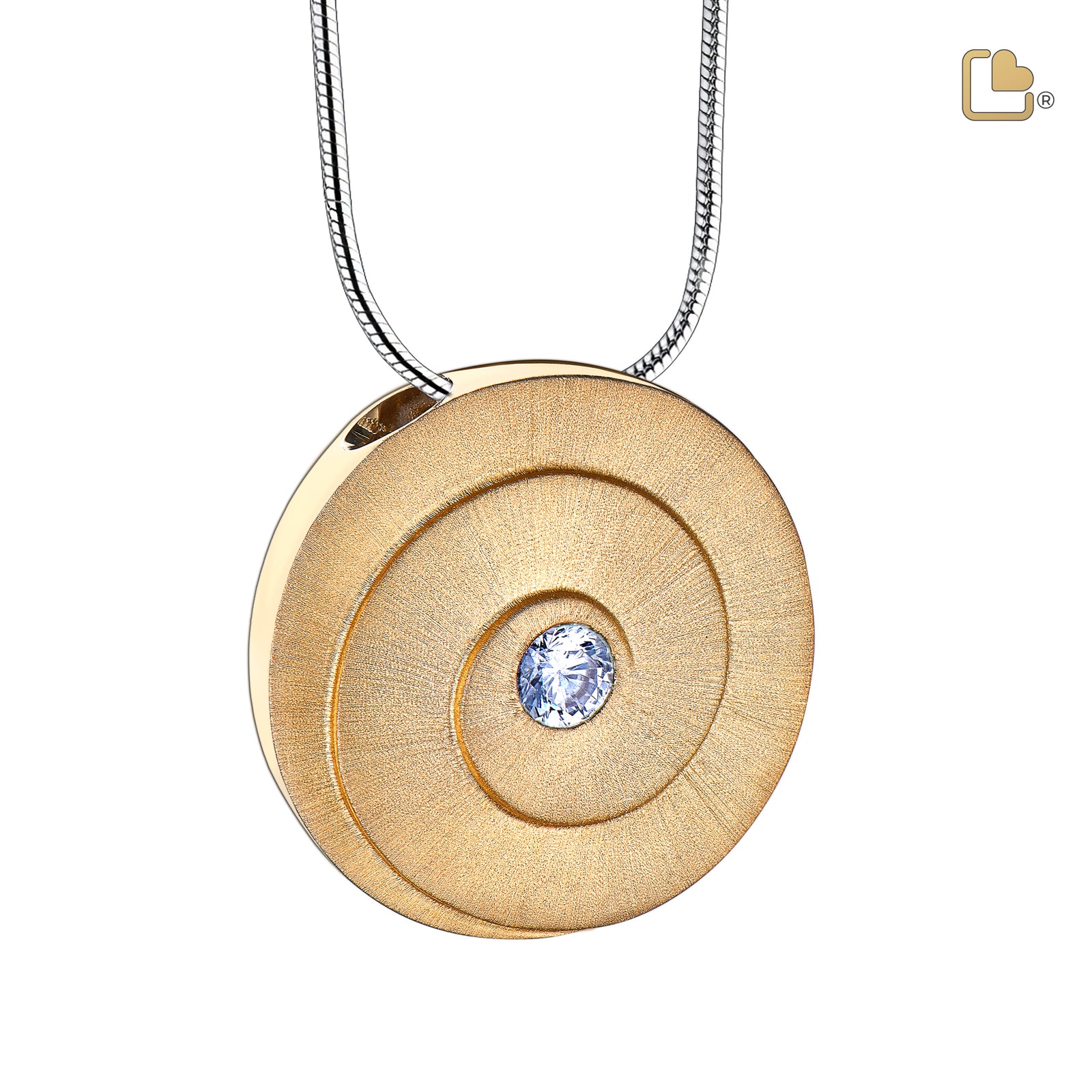 Eternity with Clear Crystal Gold Vermeil Two Tone Sterling Silver Cremation Pendant