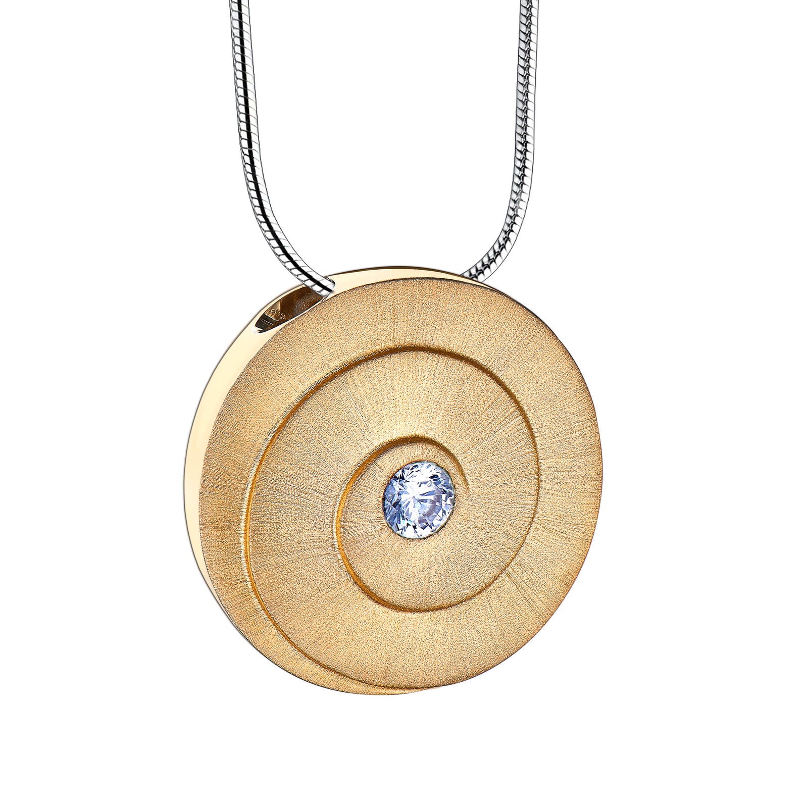 Eternity with Clear Crystal Gold Vermeil Two Tone Sterling Silver Cremation Pendant