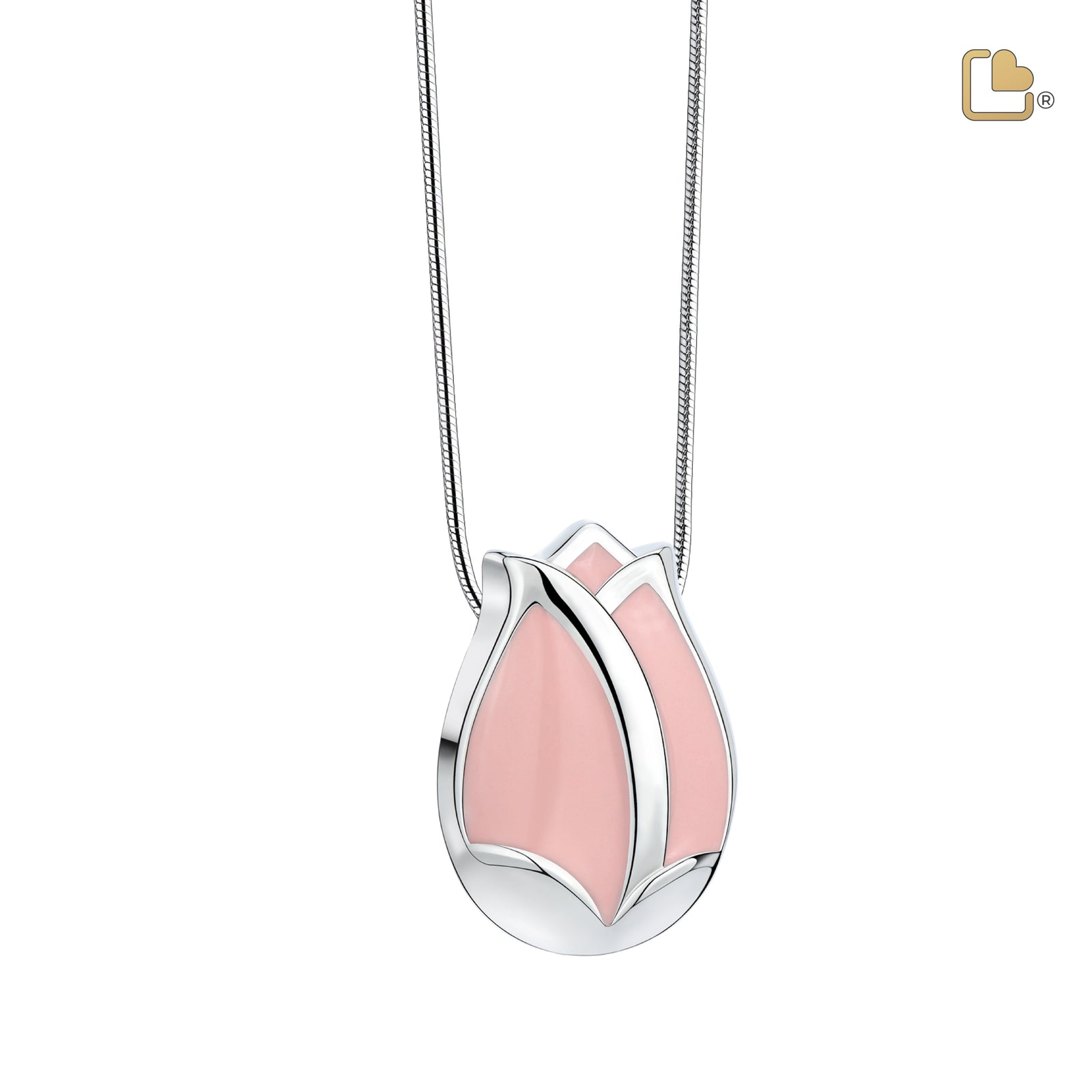 Tulip Ashes Pendant Pearl Pink & Polished Silver