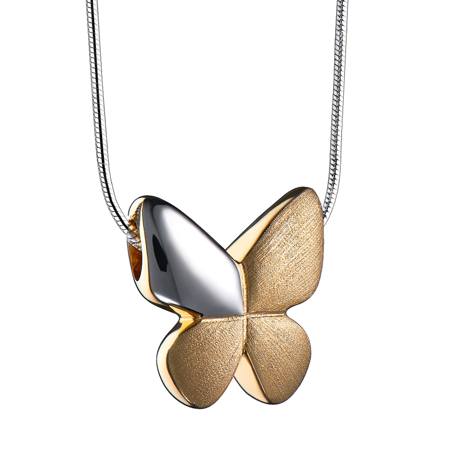 Butterfly Gold Vermeil Two Tone Cremation Pendant