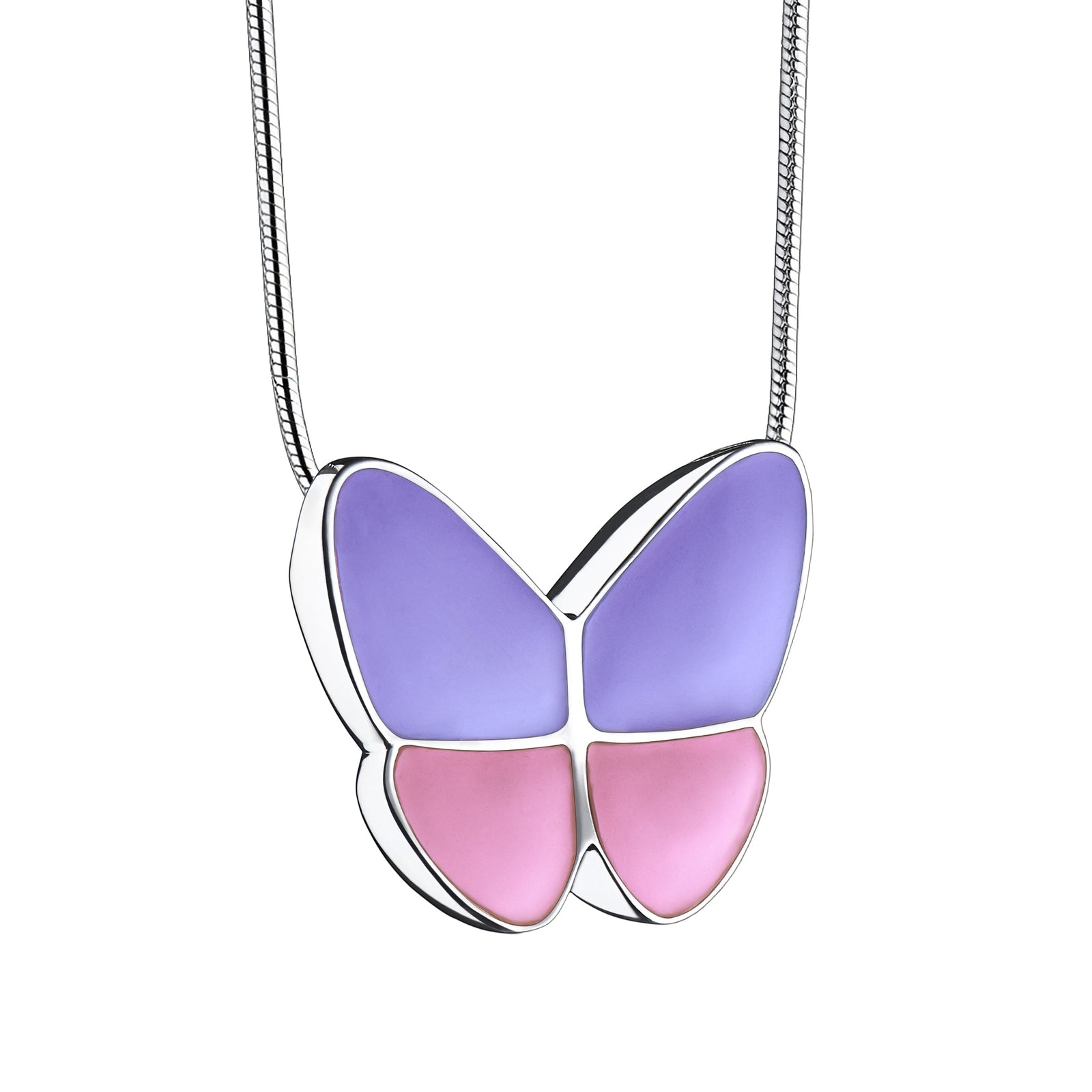 Wings of Hope Lavender Butterfly Sterling Silver Cremation Pendant