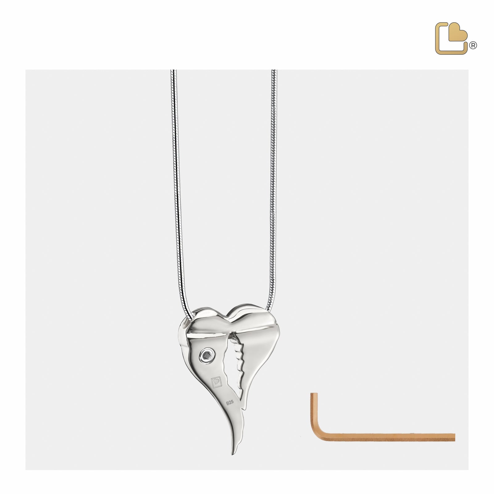 Angel Wings Sterling Silver Cremation Pendant - COMFORT by LoveUrns