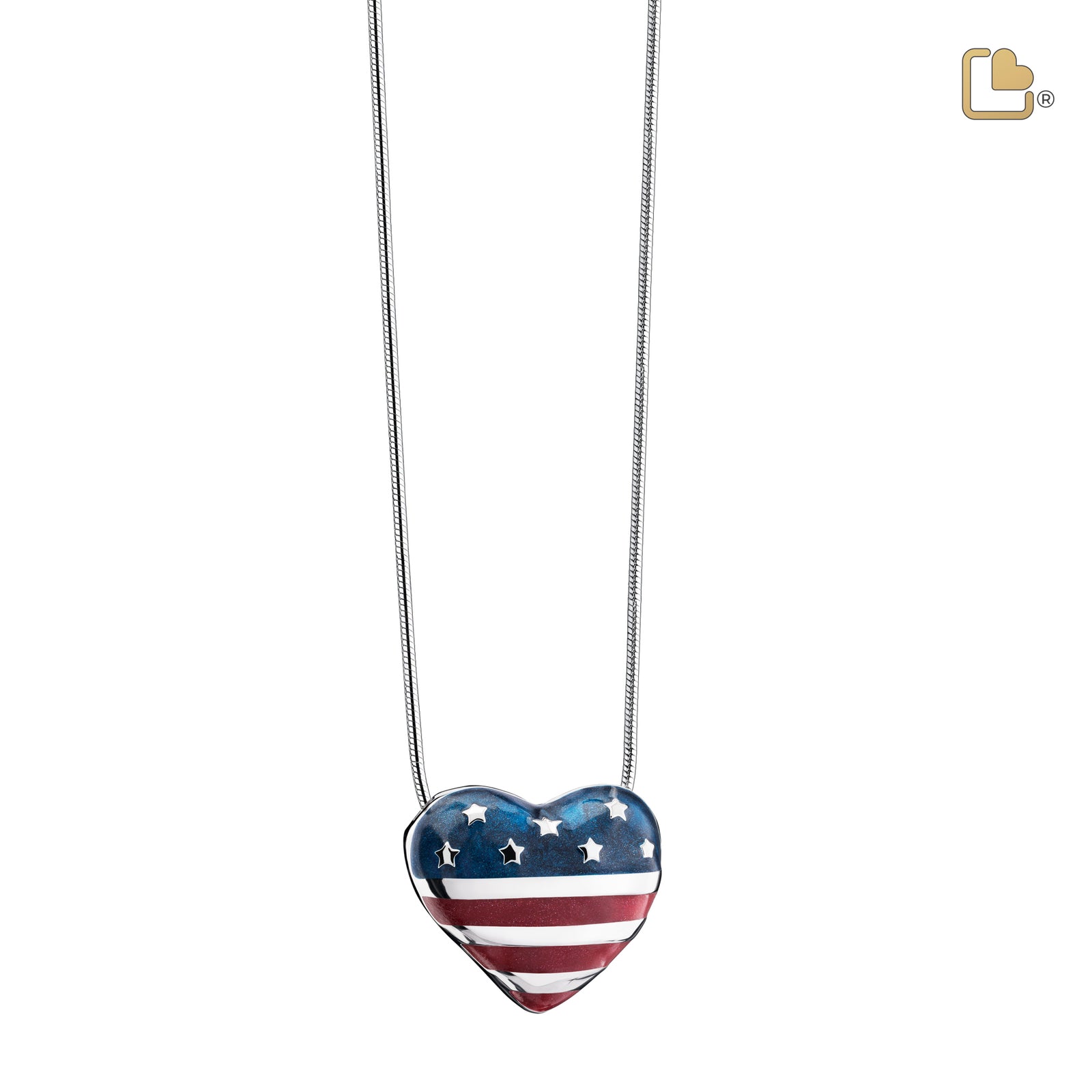 Stars & Stripes Sterling Silver Cremation Pendant