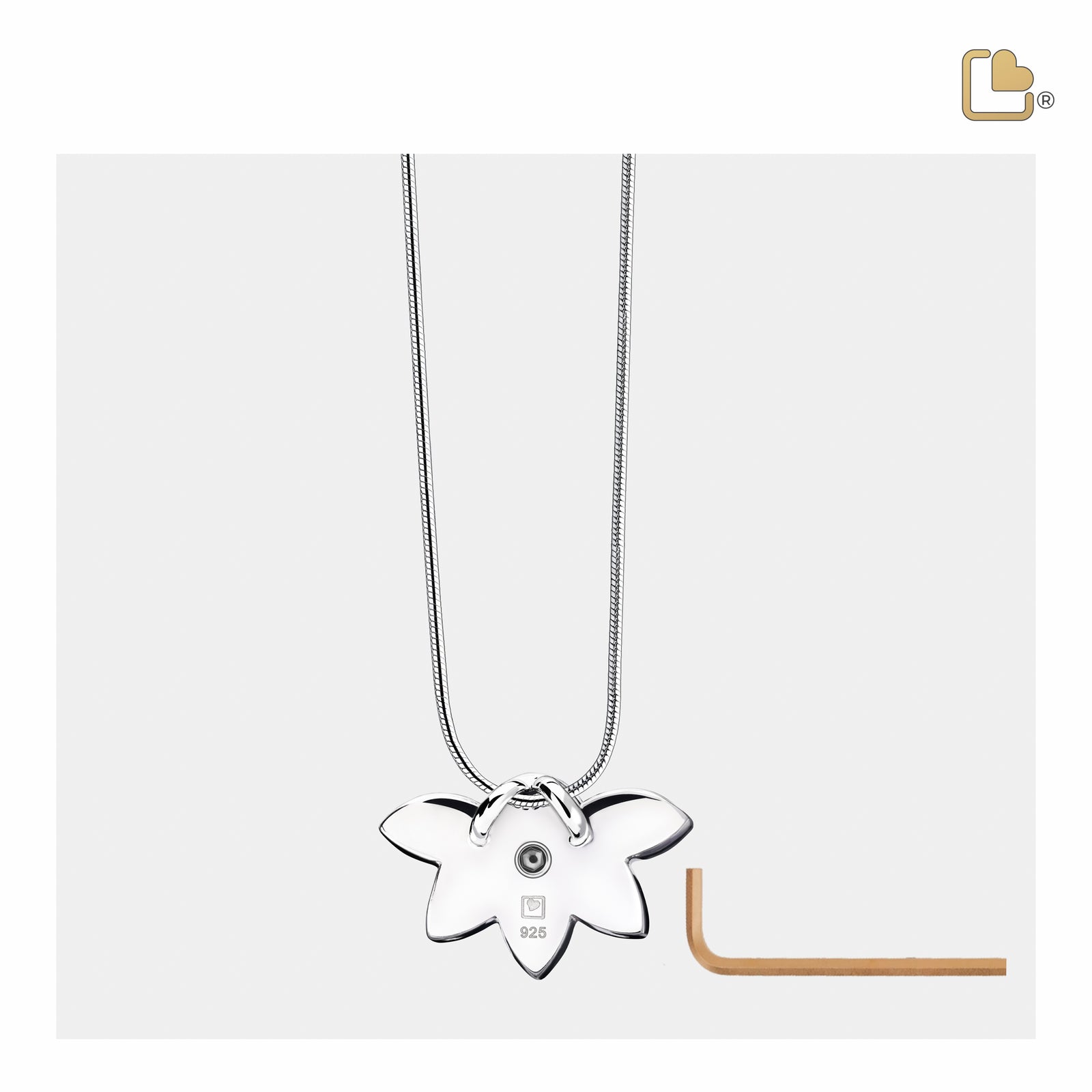 Azure with Blue Swarovski Crystal Two Tone Sterling Silver Cremation Pendant