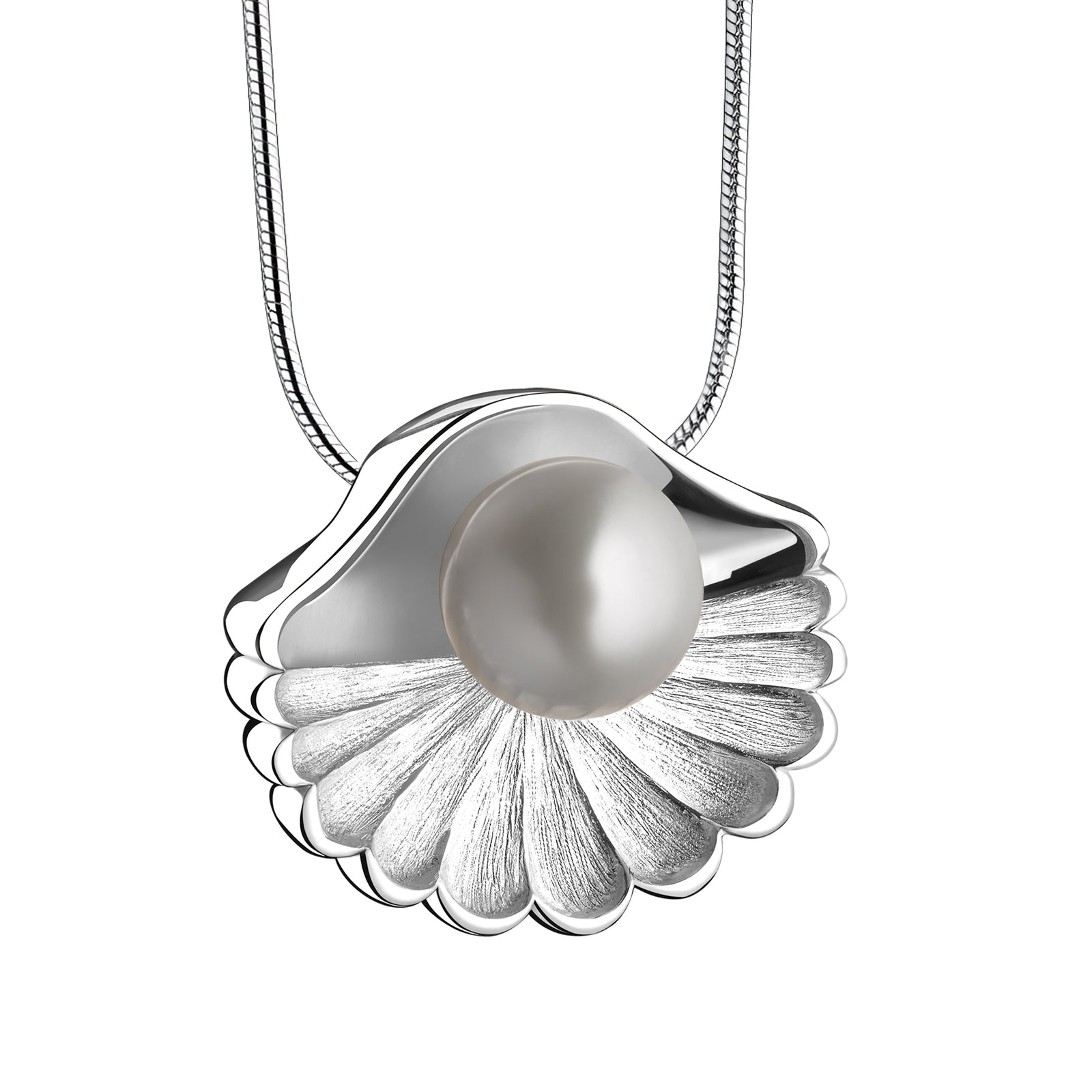 Sea Shell Pearl Sterling Silver Cremation Pendant
