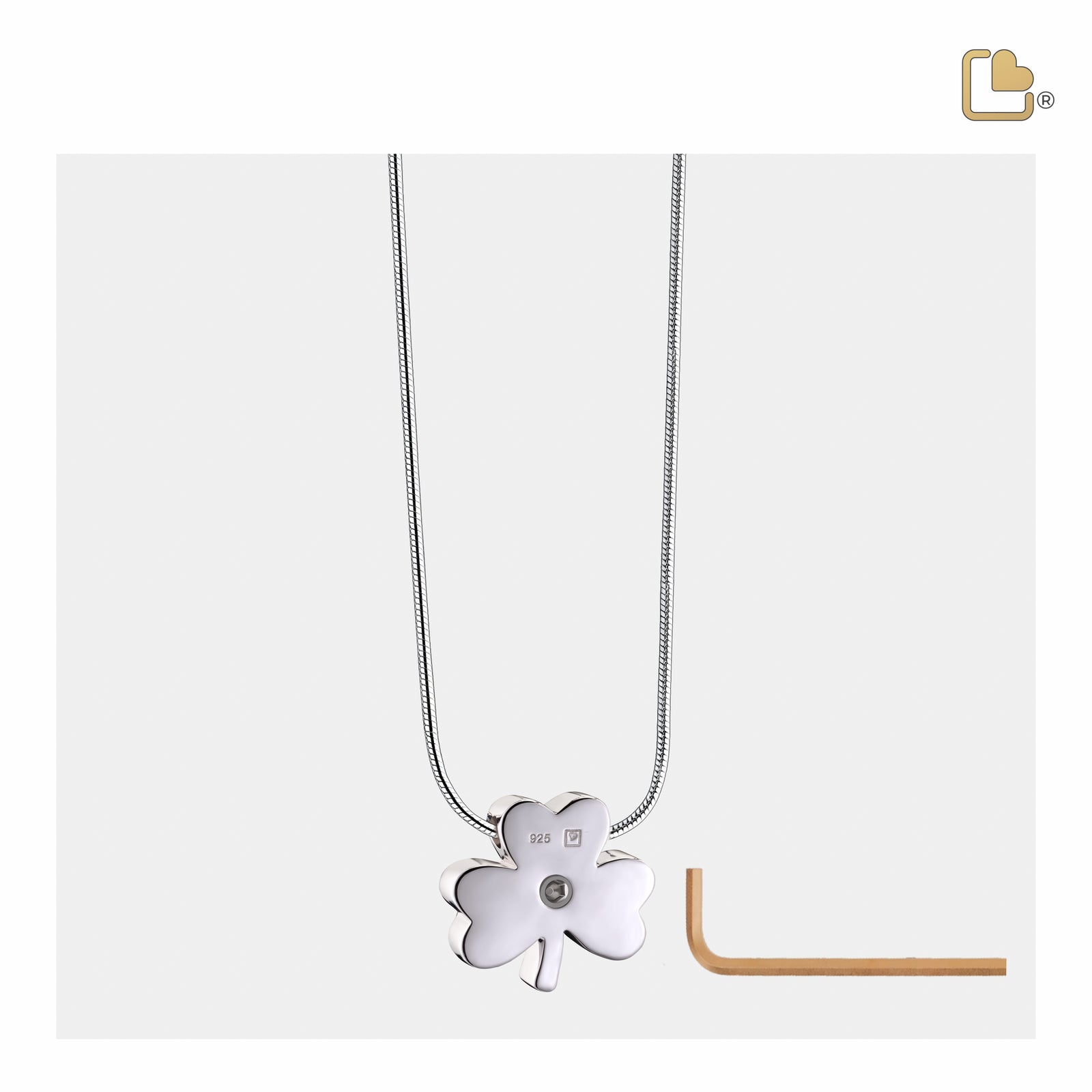 Celtic Shamrock Two Tone Sterling Silver Cremation Pendant