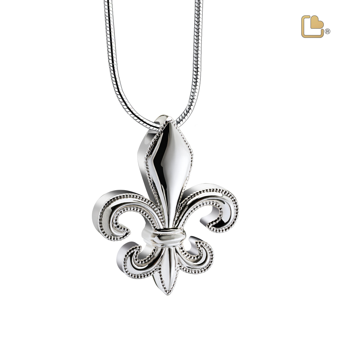 Fleur-de-lis Sterling Silver Cremation Pendant