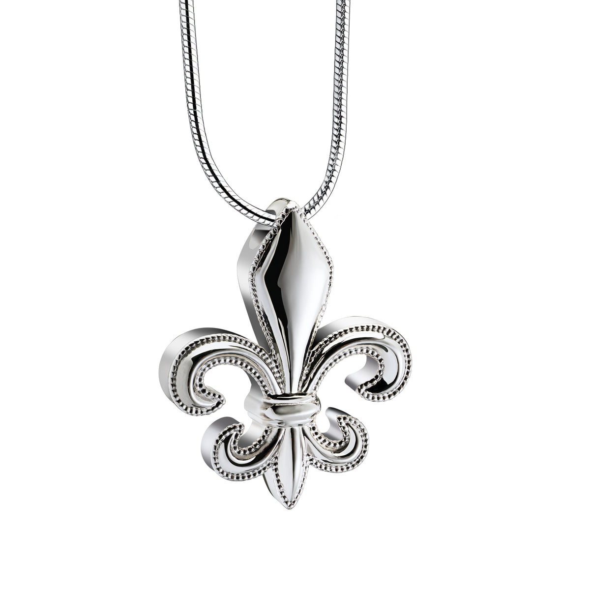 Fleur-de-lis Sterling Silver Cremation Pendant