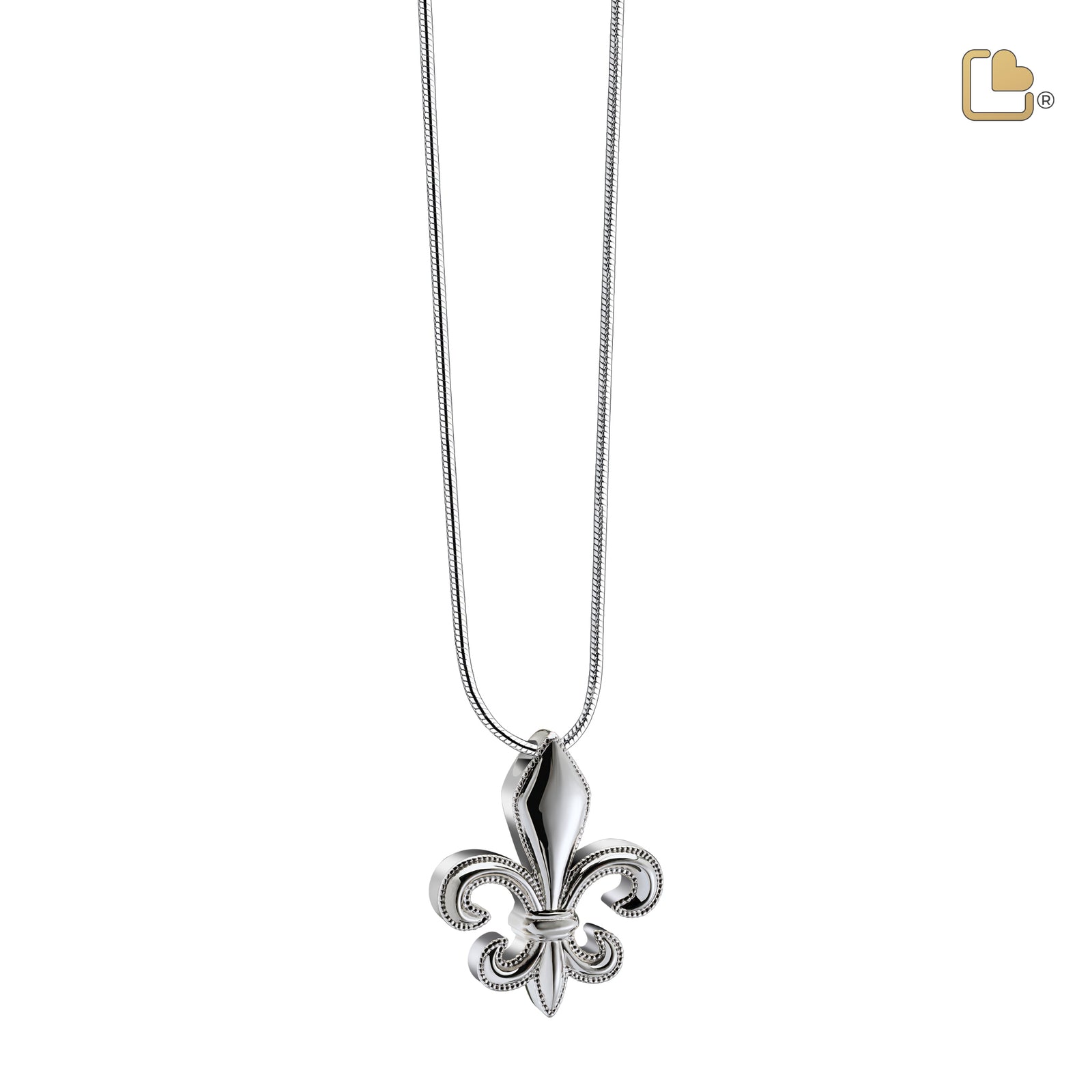 Fleur-de-lis Sterling Silver Cremation Pendant