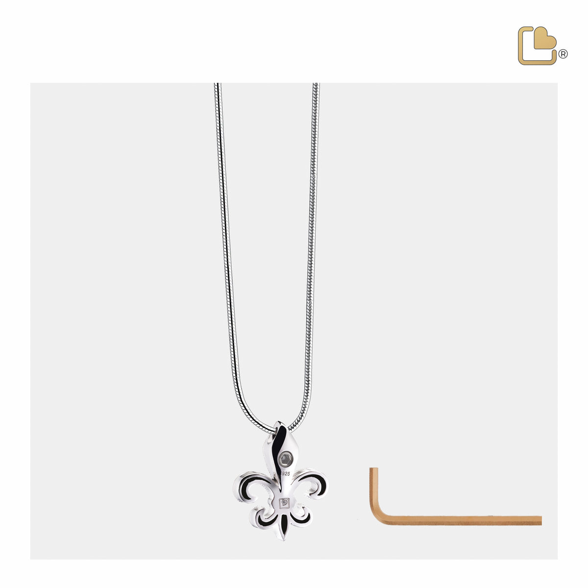 Fleur-de-lis Sterling Silver Cremation Pendant