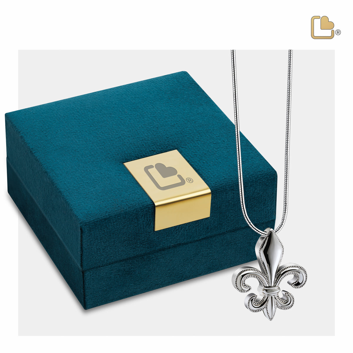 Fleur-de-lis Sterling Silver Cremation Pendant