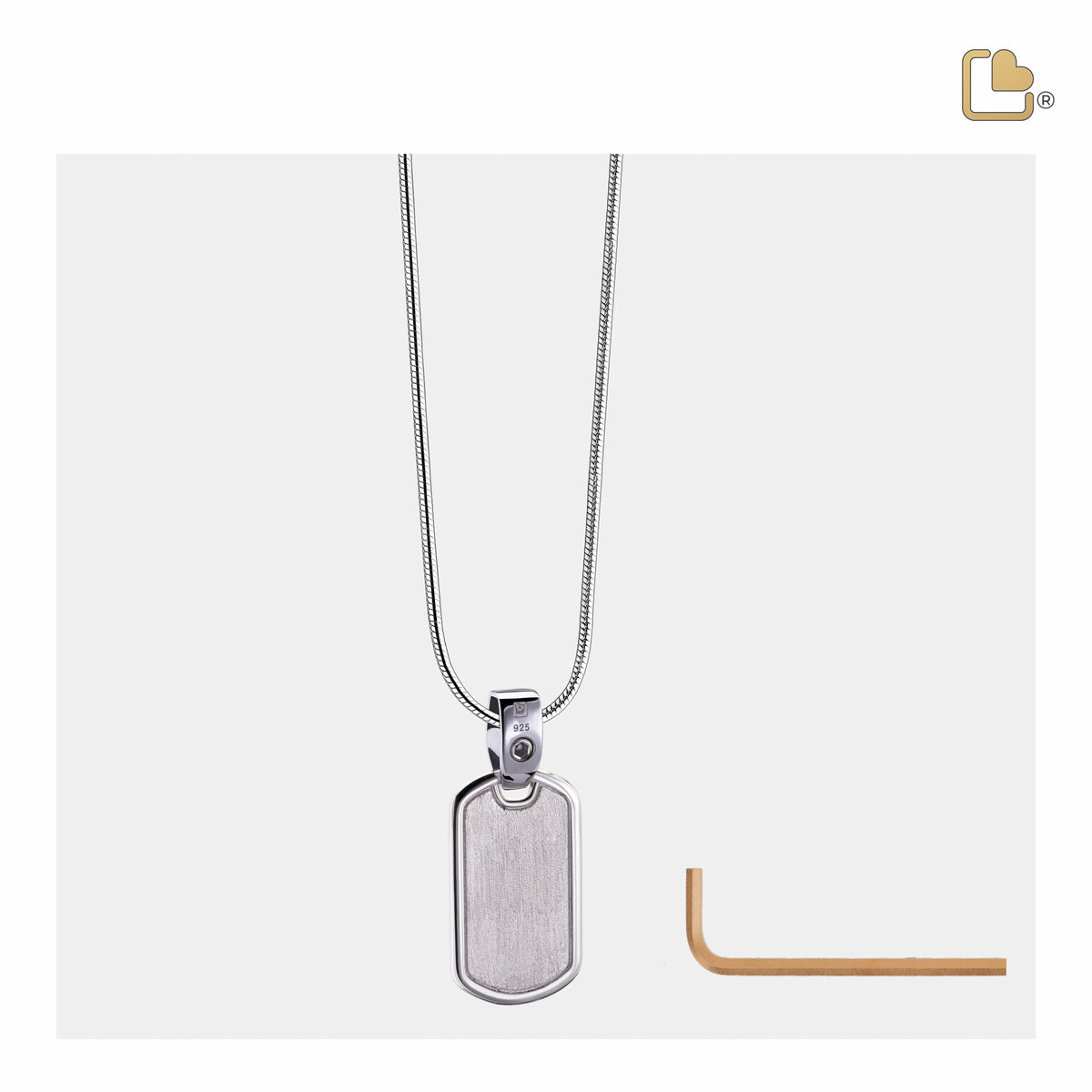 LoveTag Two Tone Sterling Silver Cremation Pendant