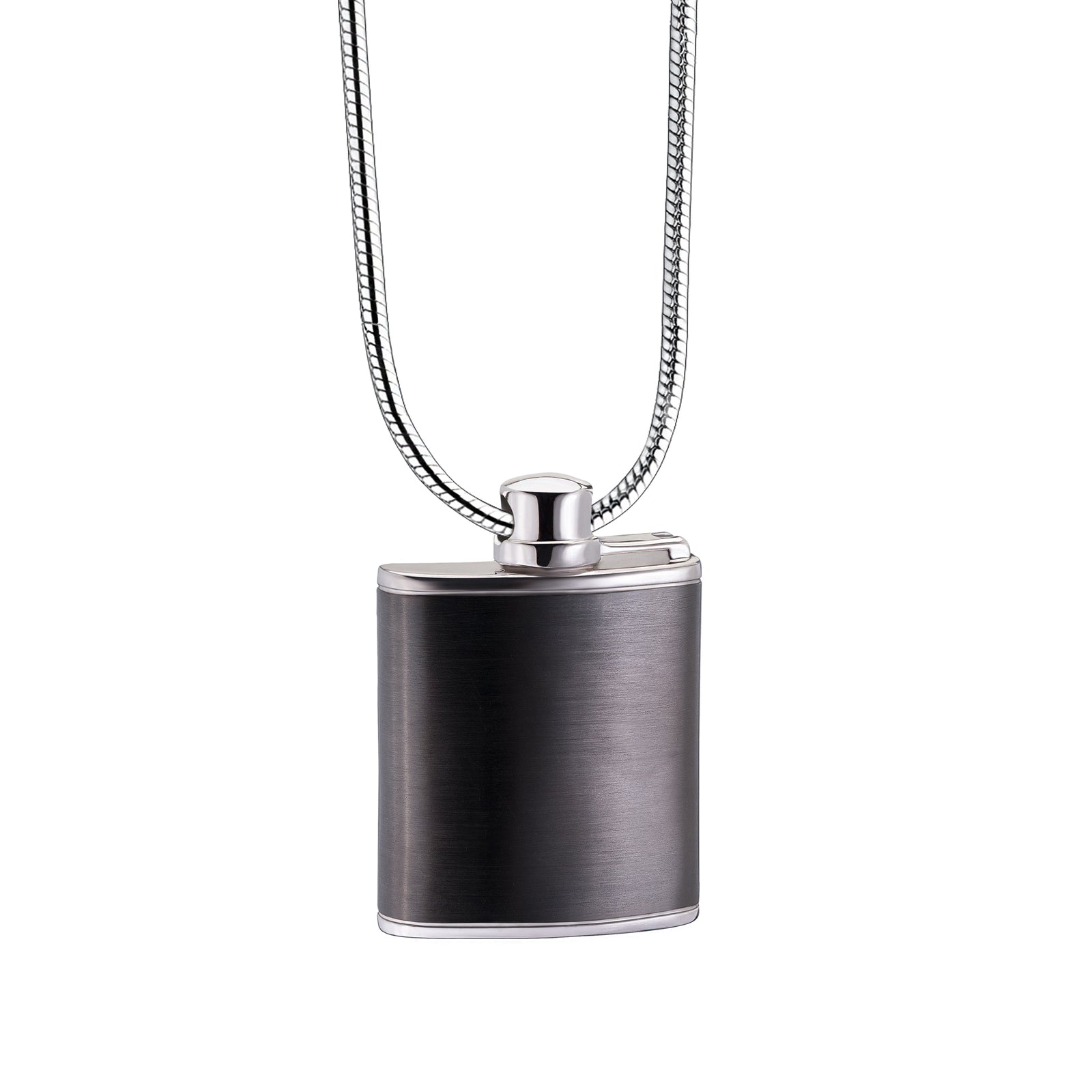 Flask Two Tone Sterling Silver Cremation Pendant