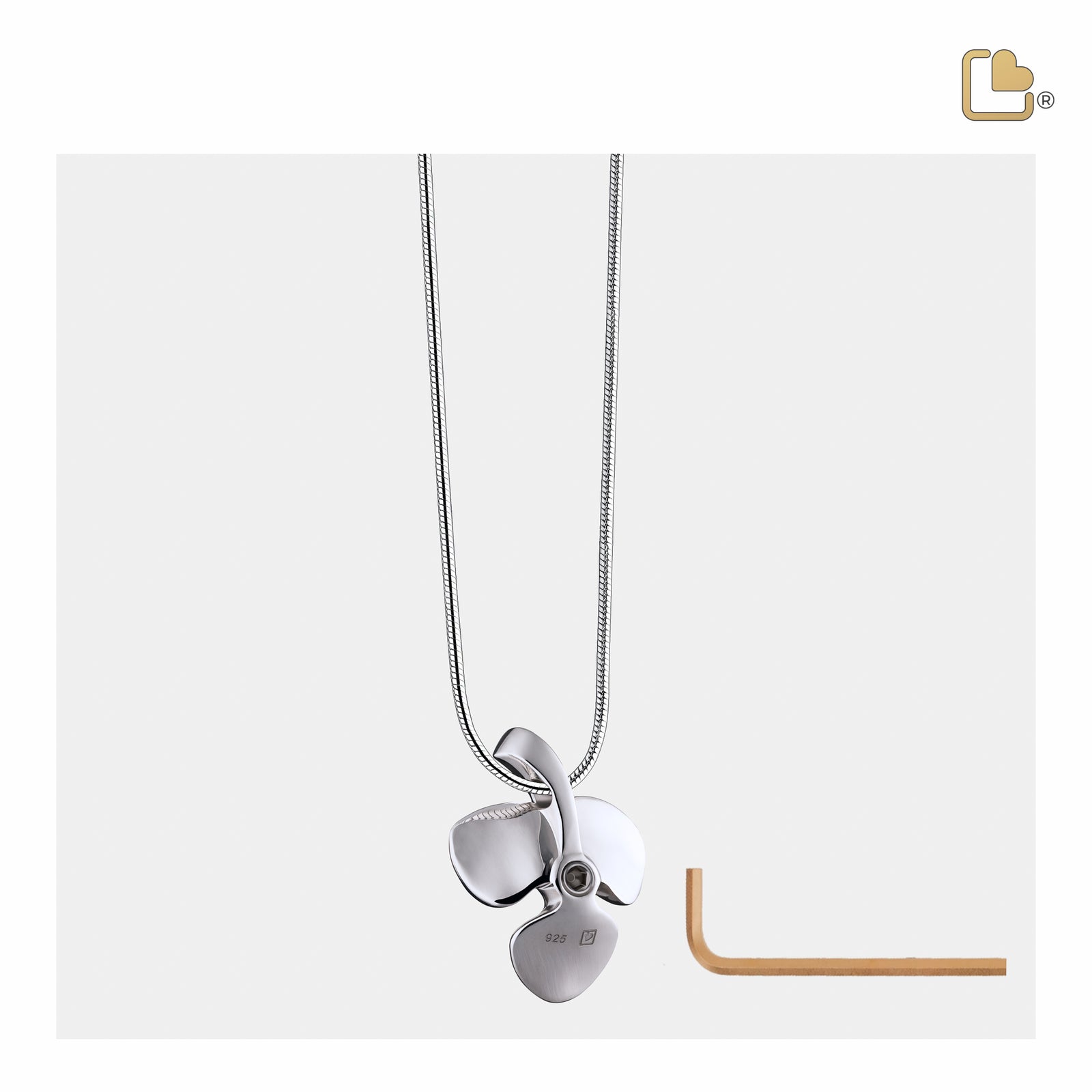 Shamrock Two Tone Sterling Silver Cremation Pendant