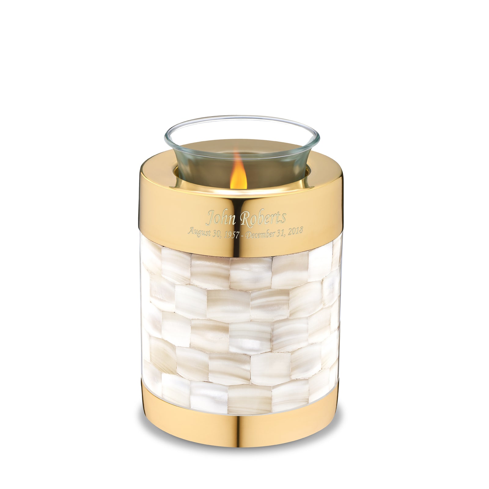 Tealight Mother of Pearl Cremation Urn - COMFORT by LoveUrns