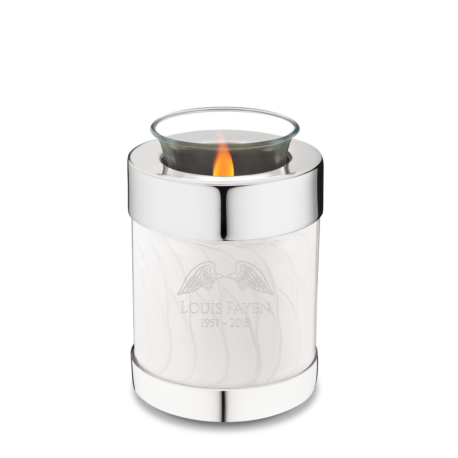 Tealight Pearl Silver Cremation Urn