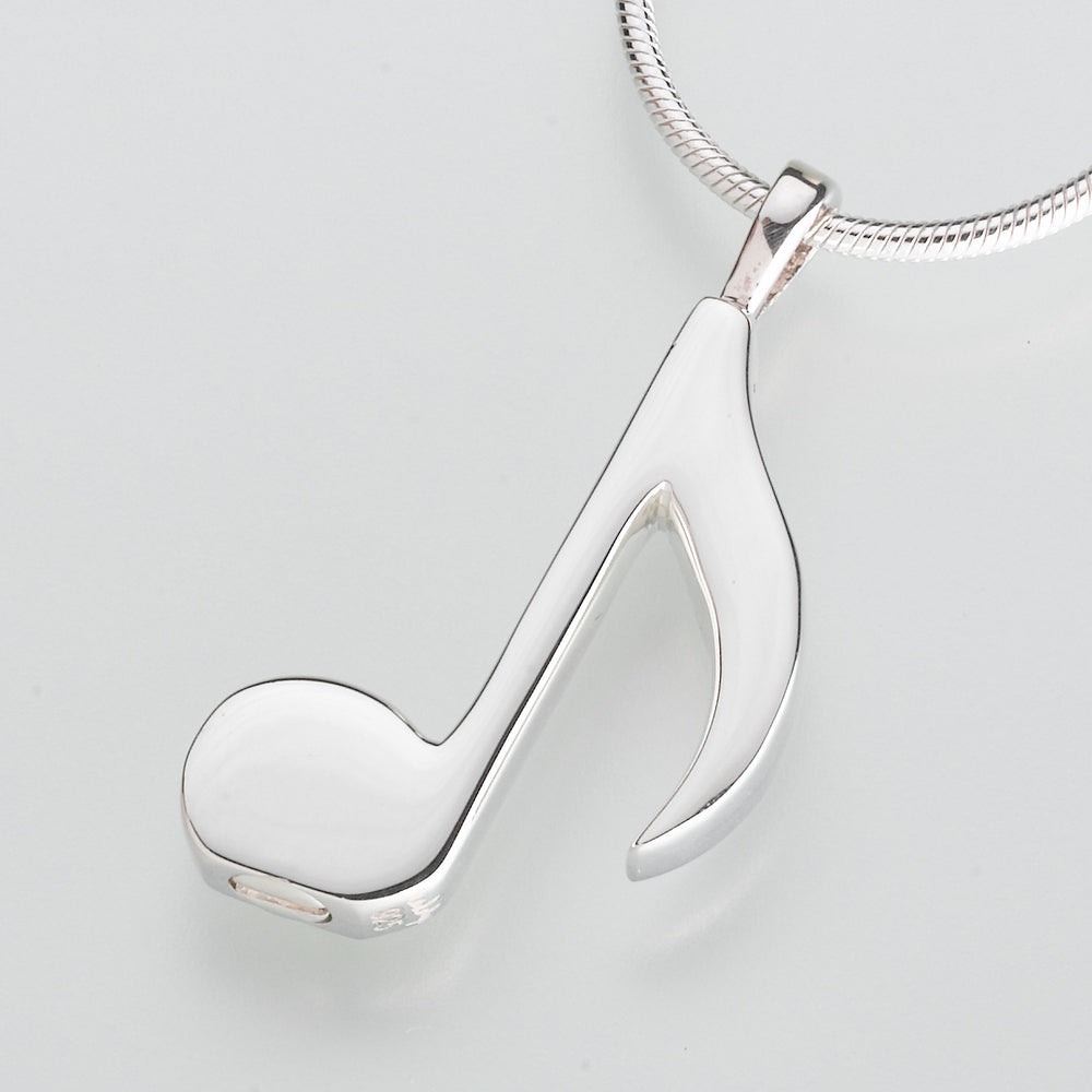 Sterling Silver Musical Note Pendant Cremation Jewelry